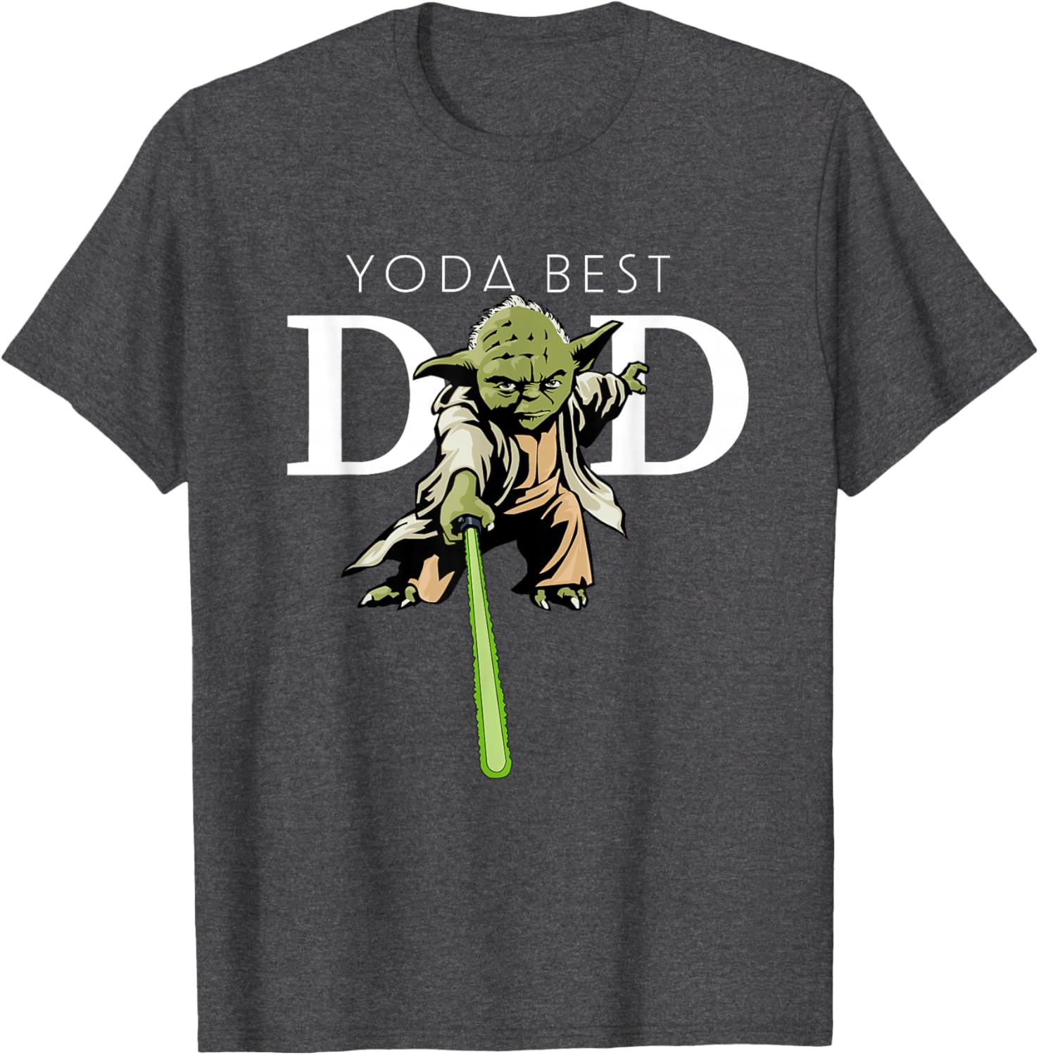 Star Wars Yoda Lightsaber Best Dad Father's Day T-Shirt for Dads - 2