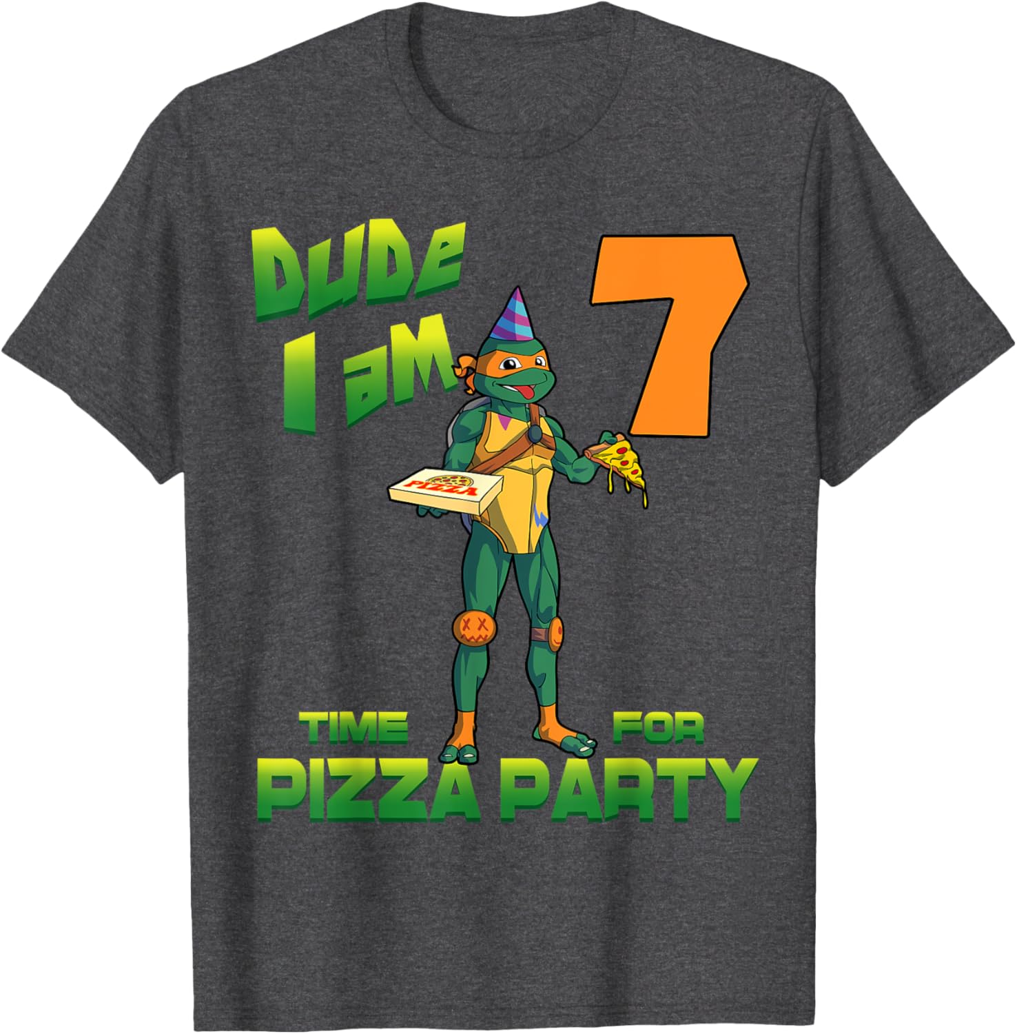 Mademark TMNT Michelangelo Pizza Party T-Shirt for 7 Year Olds - 4