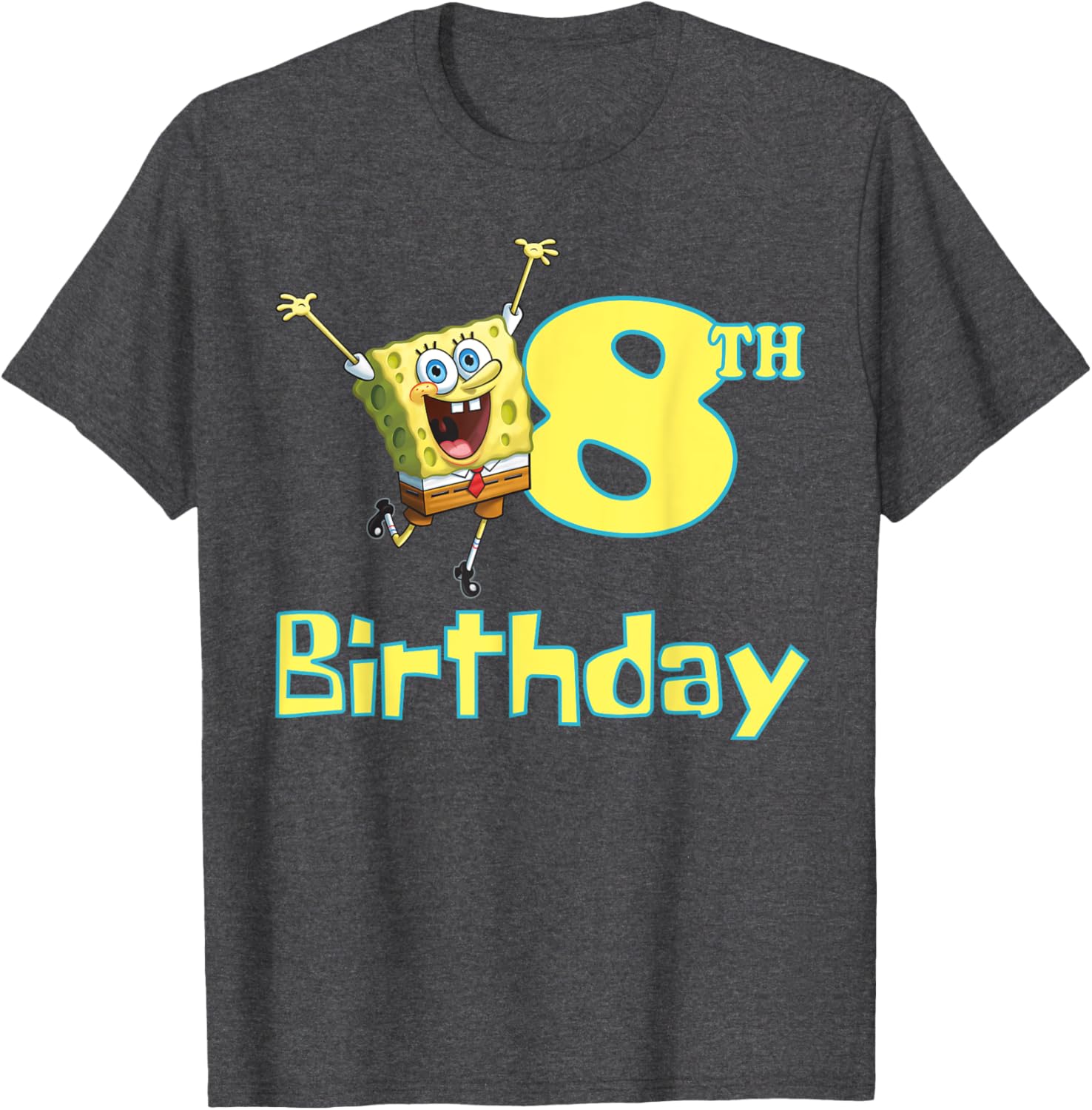 Mademark SpongeBob SquarePants 8th Birthday T-Shirt for Kids Fun Fashion - 4