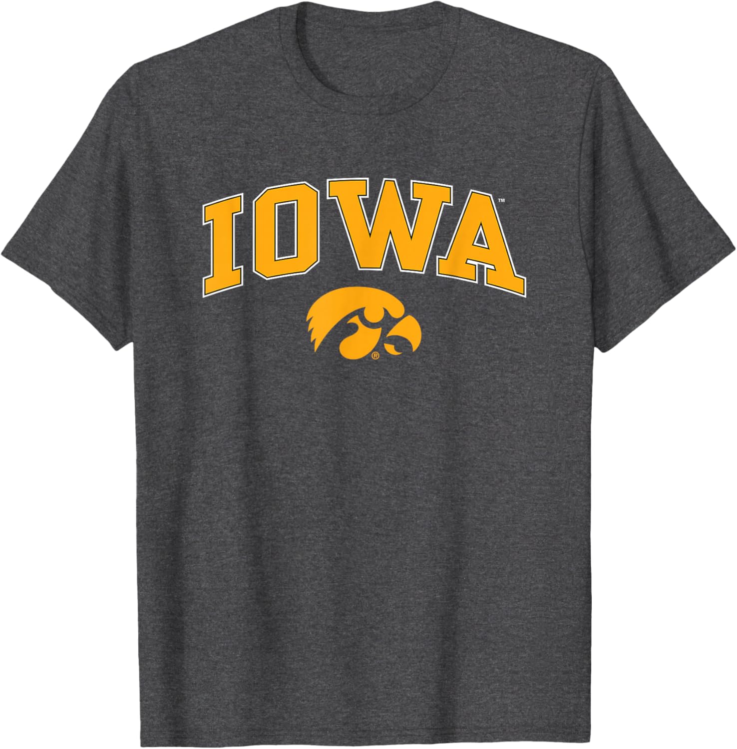 Iowa Hawkeyes Arch Logo T-Shirt for Adults and Kids - Black Small - 2