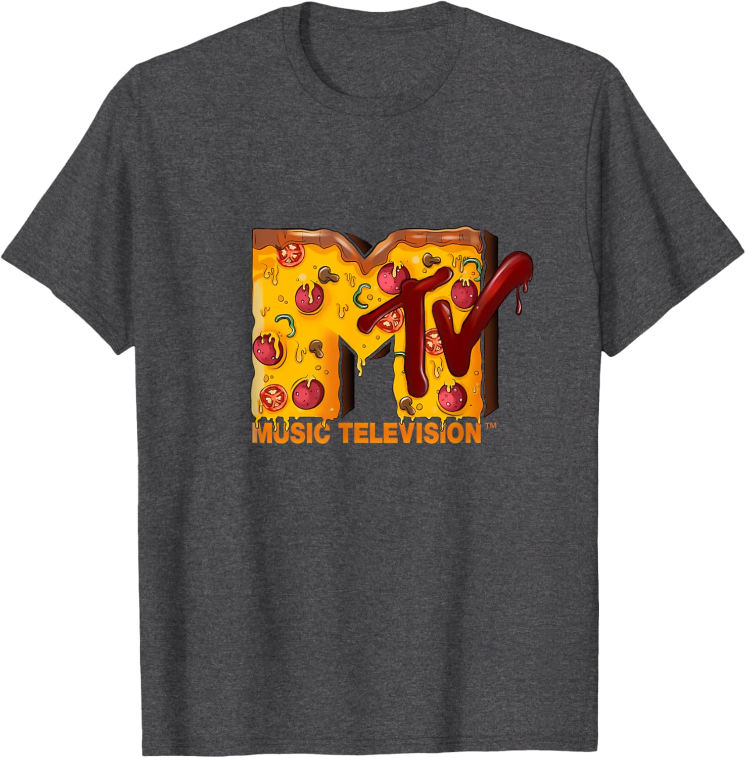 Mademark x MTV Pizza Lover T-Shirt Original MTV Logo Fun Design - 9