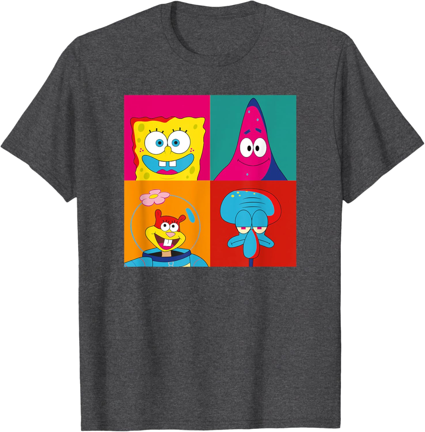 Mademark SpongeBob SquarePants Pop Art T-Shirt featuring SpongeBob Patrick Sandy Squidward - 3