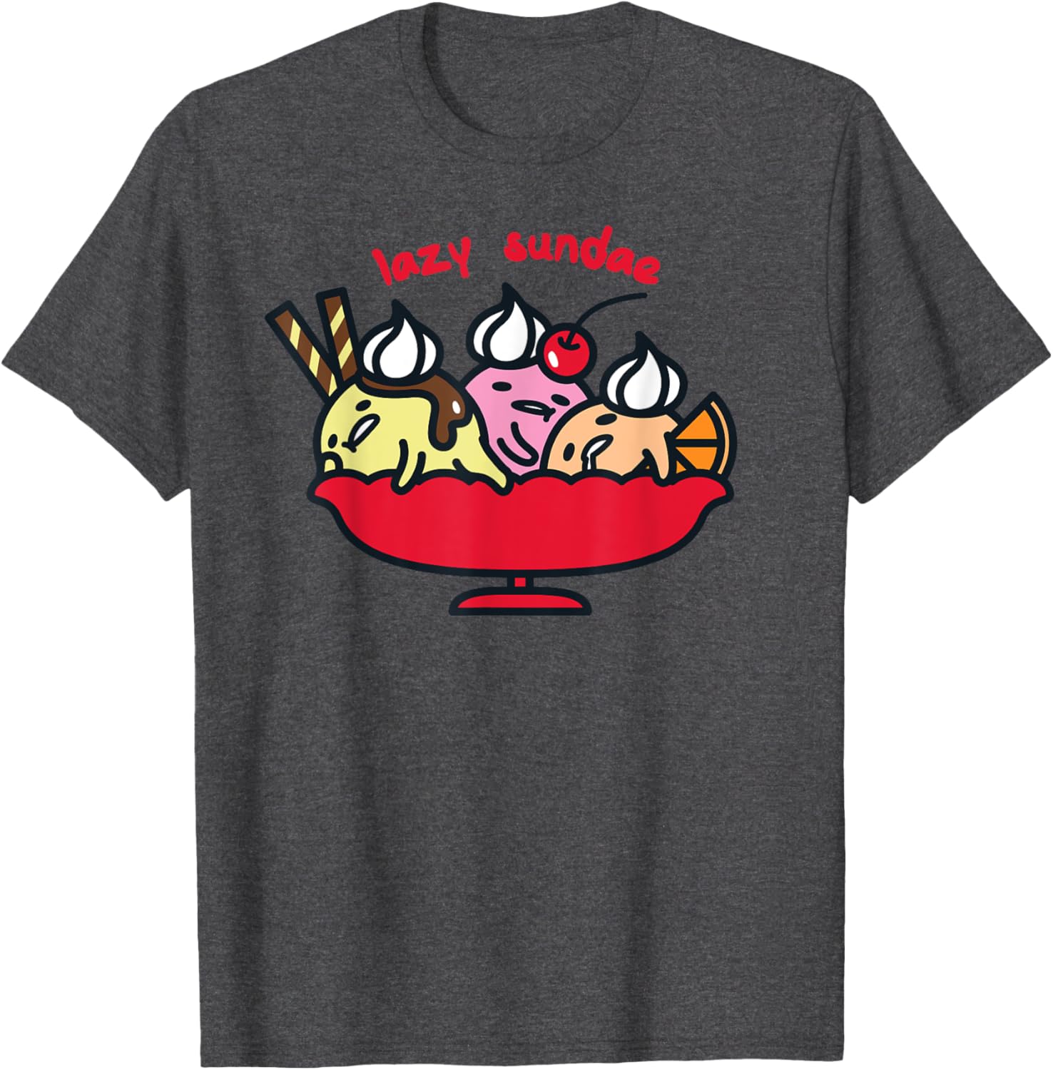Gudetama Lazy Egg Sundae Ice Cream T-Shirt for Fun Fashion Lovers - 17