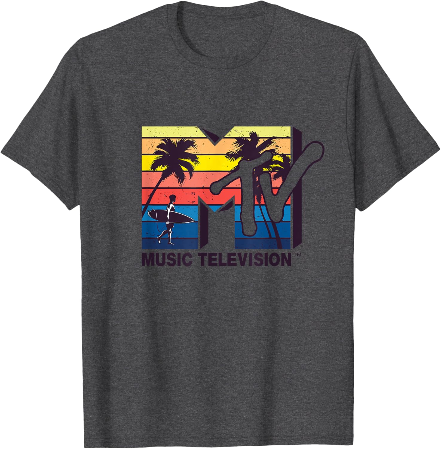 Mademark x MTV Vintage Surfer Palm T-Shirt for Retro Style Lovers - 23
