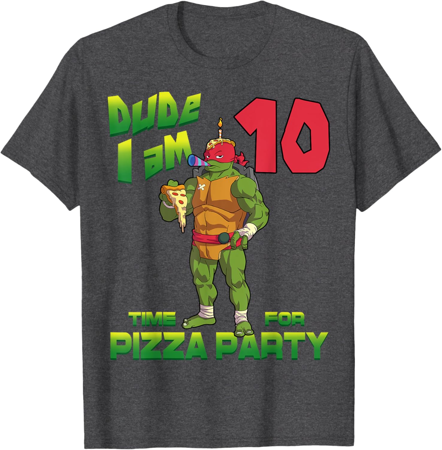 Mademark Teenage Mutant Ninja Turtles Raphael Pizza Birthday T-Shirt - 16