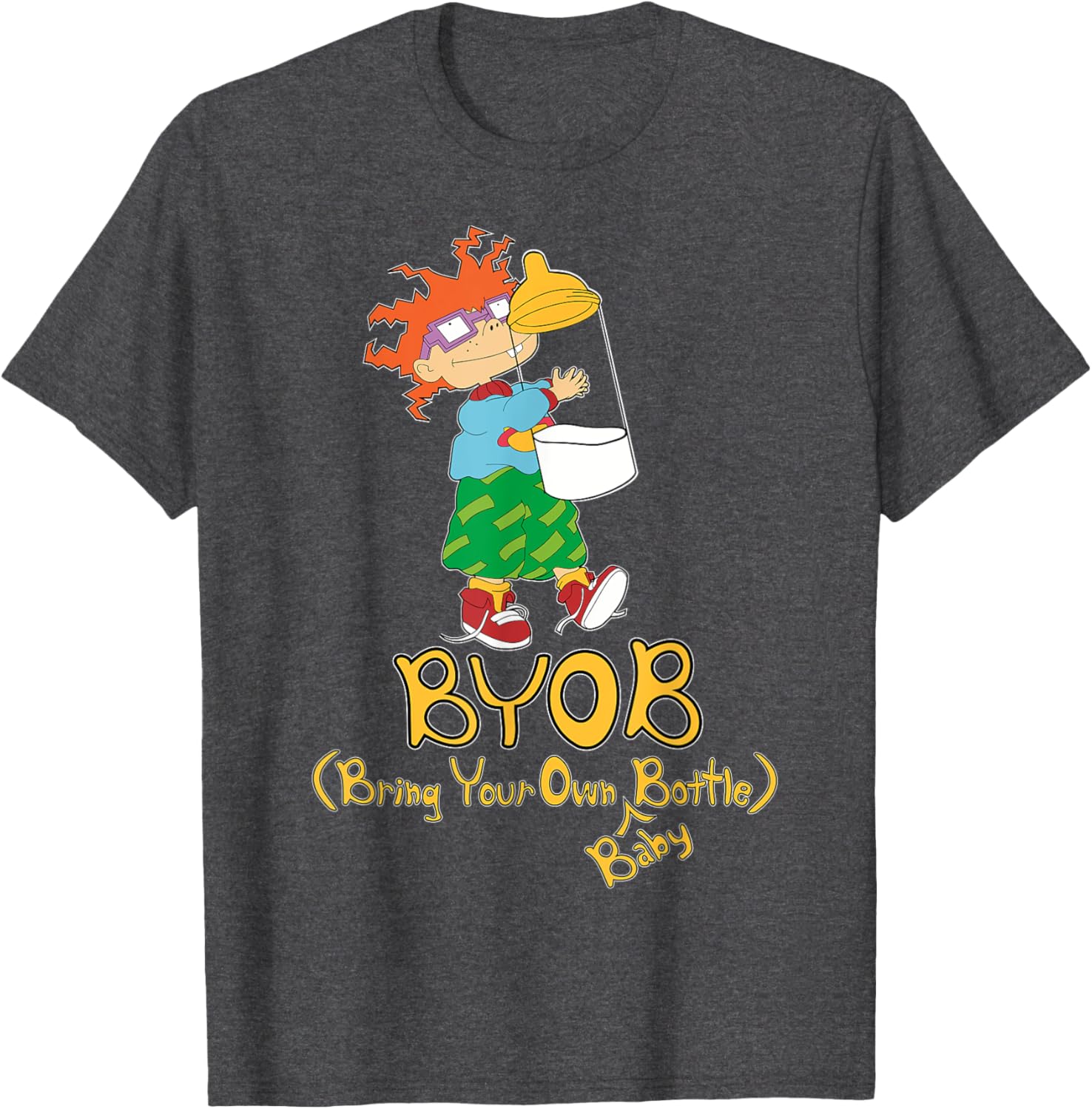 Mademark Rugrats Chuckie BYOB Bring Your Own Baby Bottle T-Shirt - 3