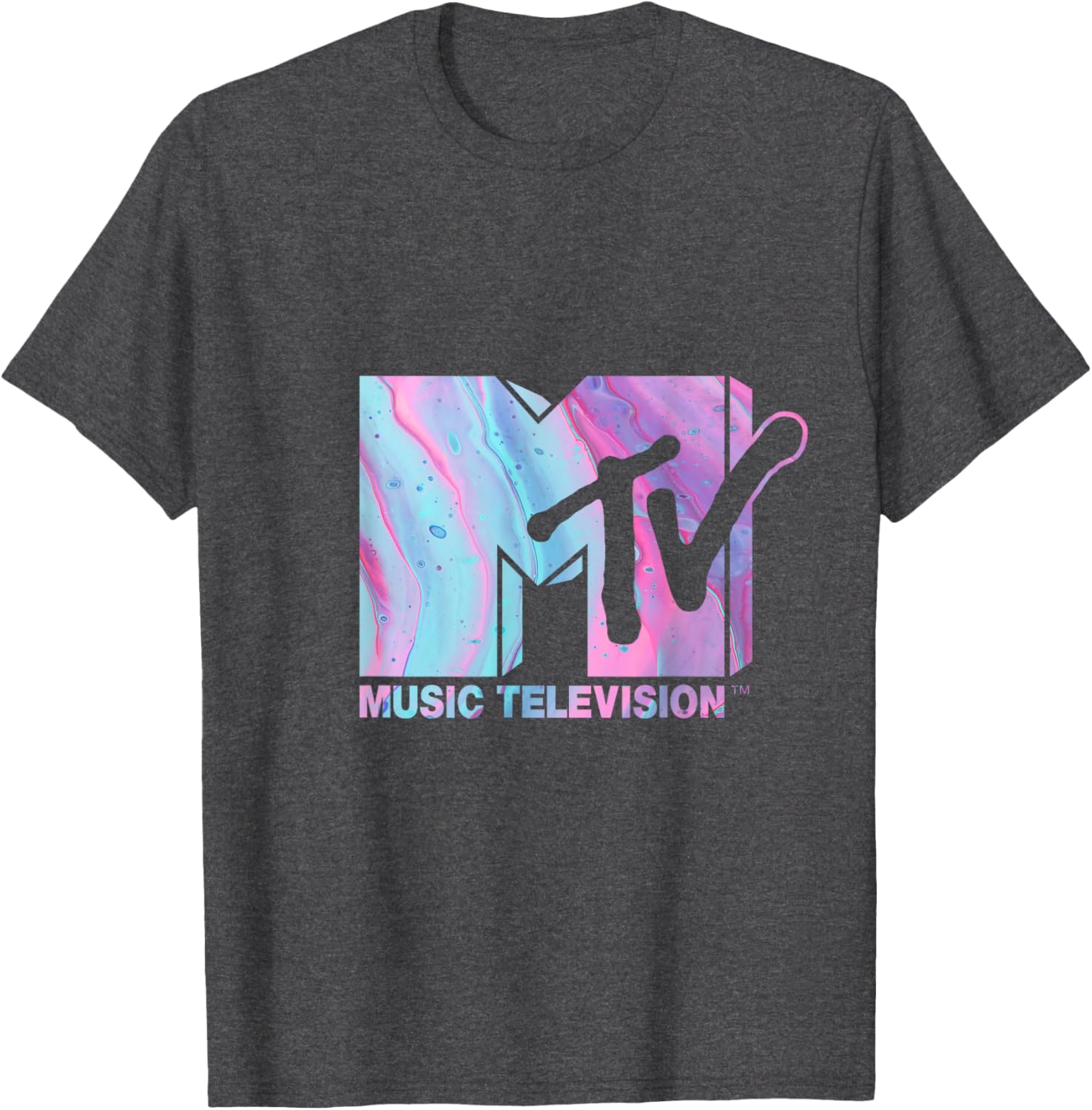 Mademark x MTV Fluid Logo T-Shirt in Pink and Blue for Stylish Wear - 13
