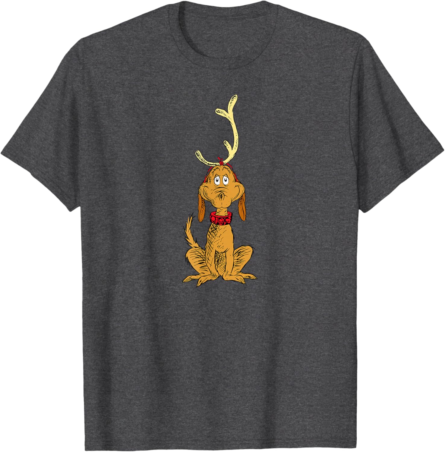 Classic Dr. Seuss Reindeer Max T-Shirt for Men - Black Small Size - 7