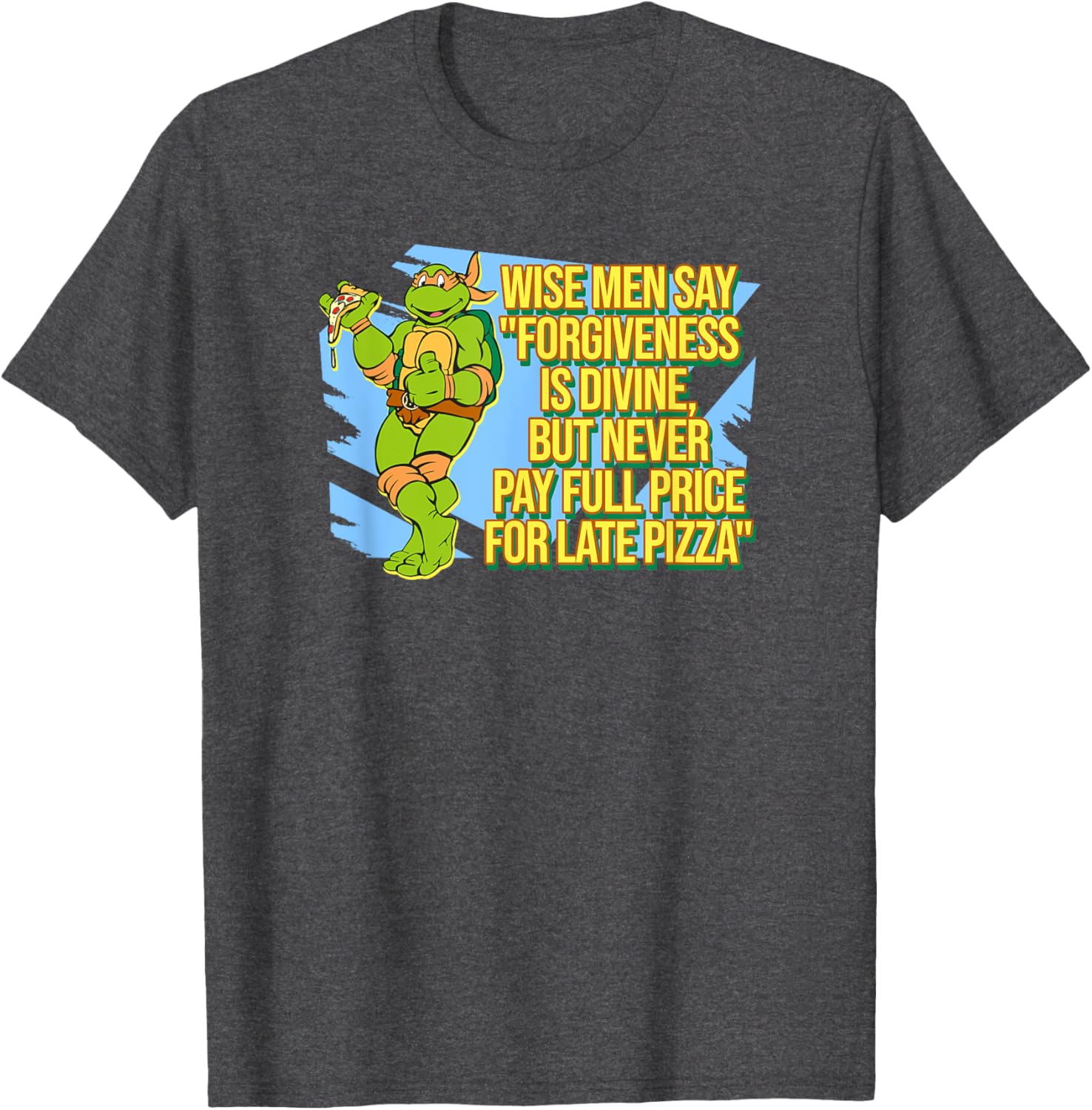 Mademark Teenage Mutant Ninja Turtles Michelangelo Late Pizza T-Shirt - 9