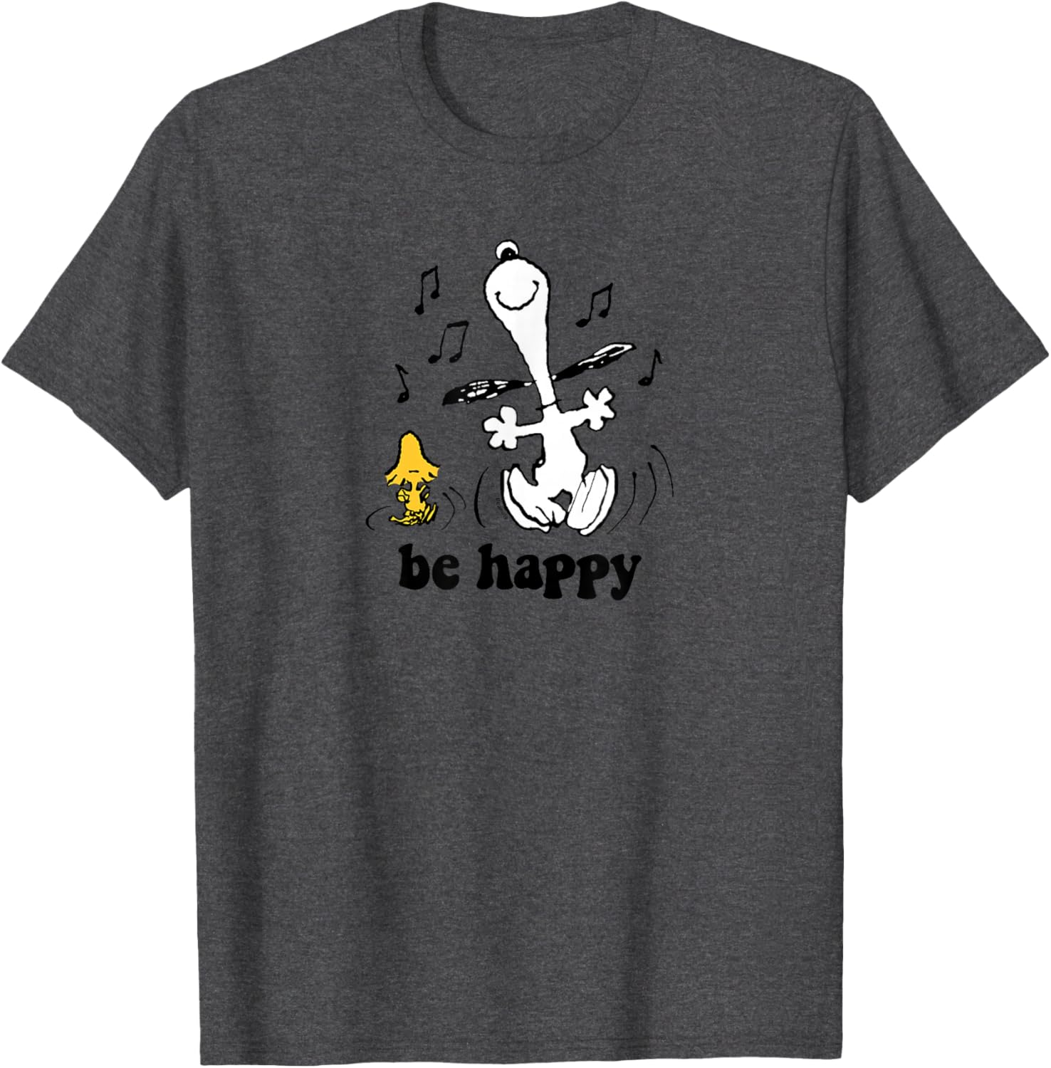Peanuts Snoopy Woodstock Be Happy Dance T-Shirt Fun Graphic Tee - 7