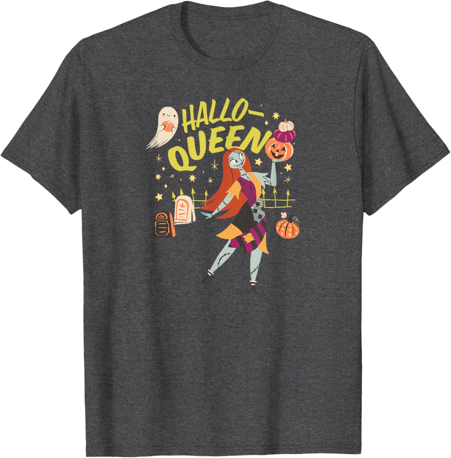 Men's Nightmare Before Christmas Sally Hallo-Queen T-Shirt in Black - 3