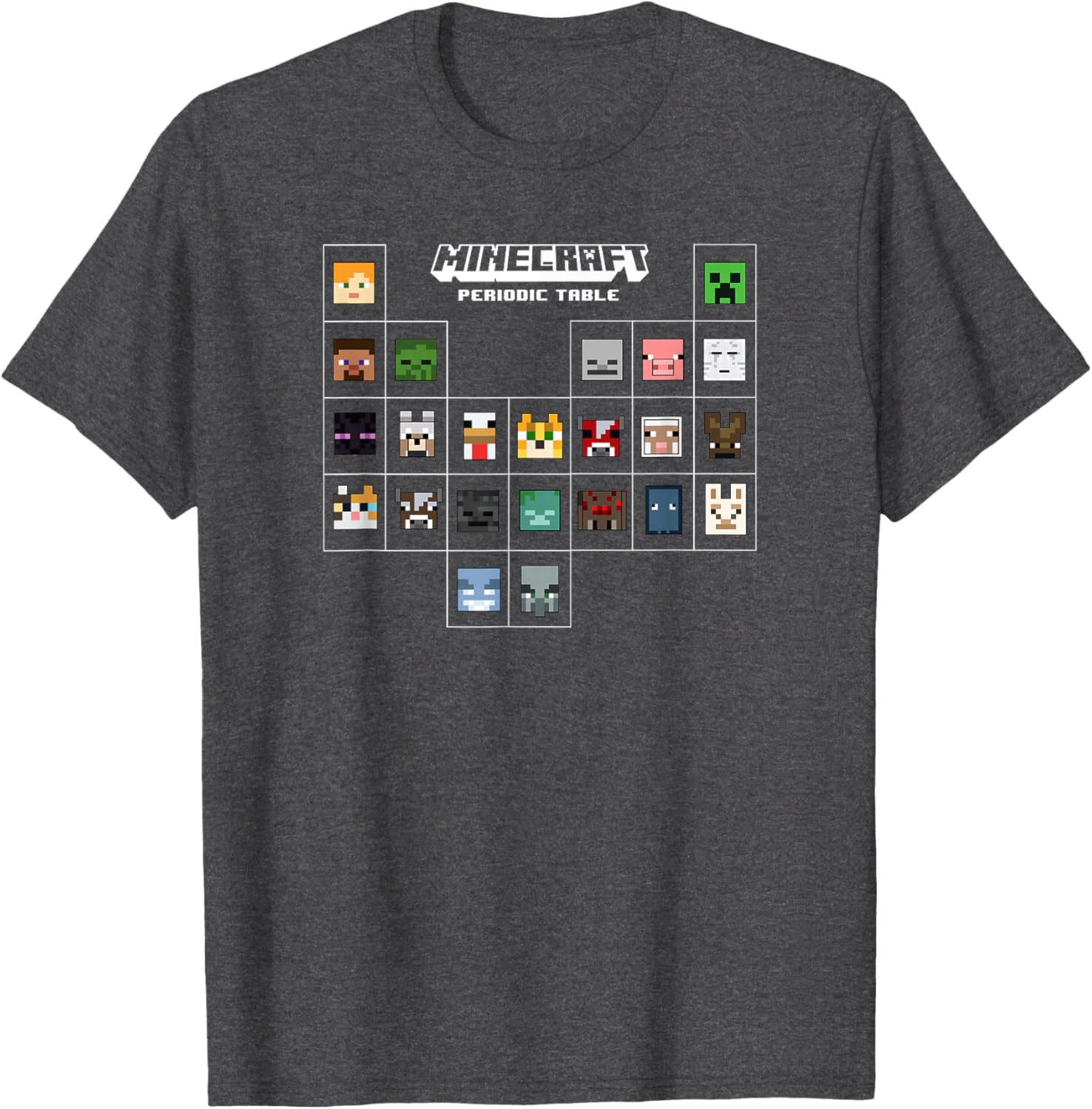 Minecraft Periodic Table Character Group T-Shirt for Fans and Gamers - 7