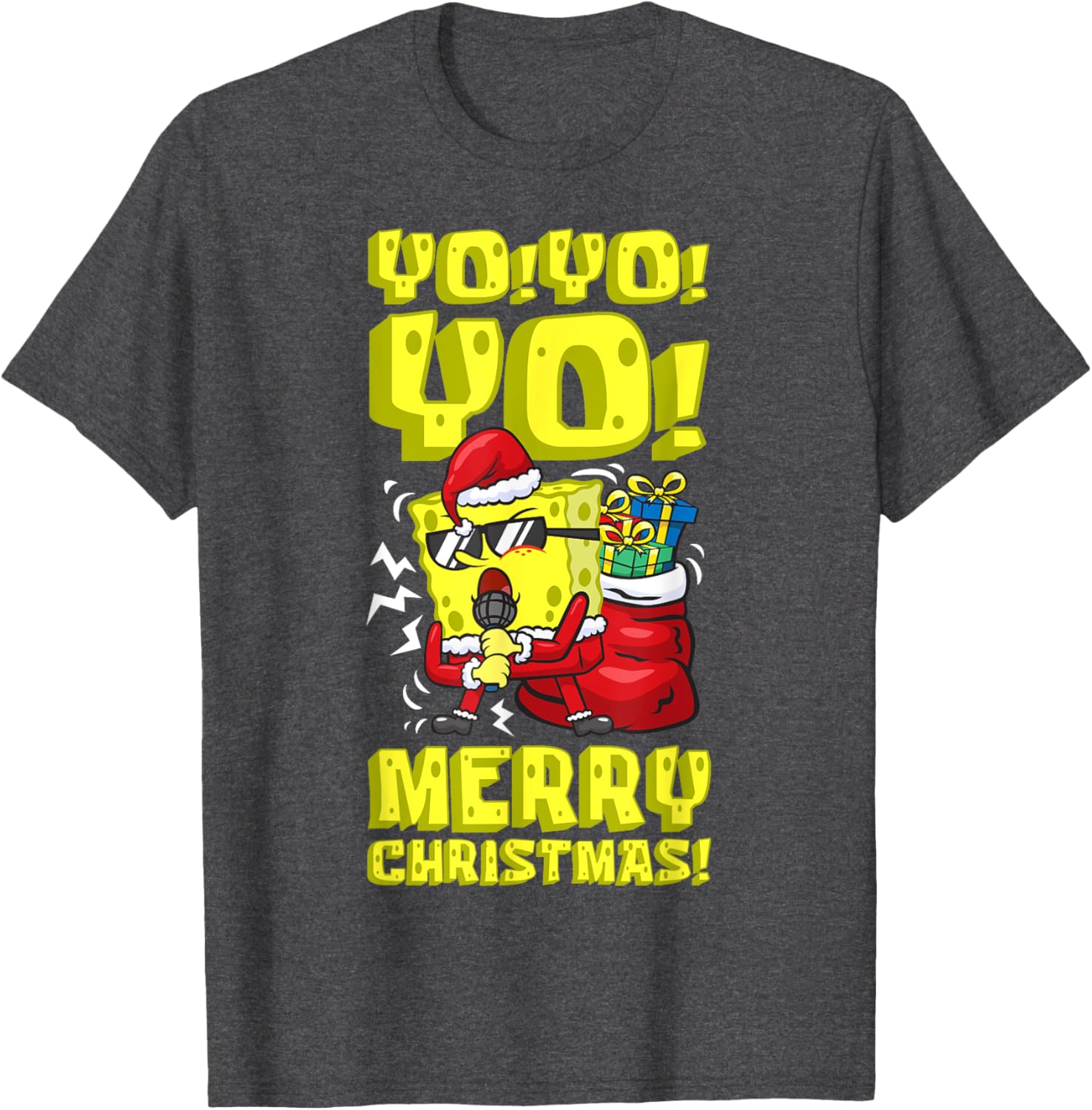 Mademark SpongeBob Santa Merry Christmas T-Shirt Fun Holiday Gift - 1