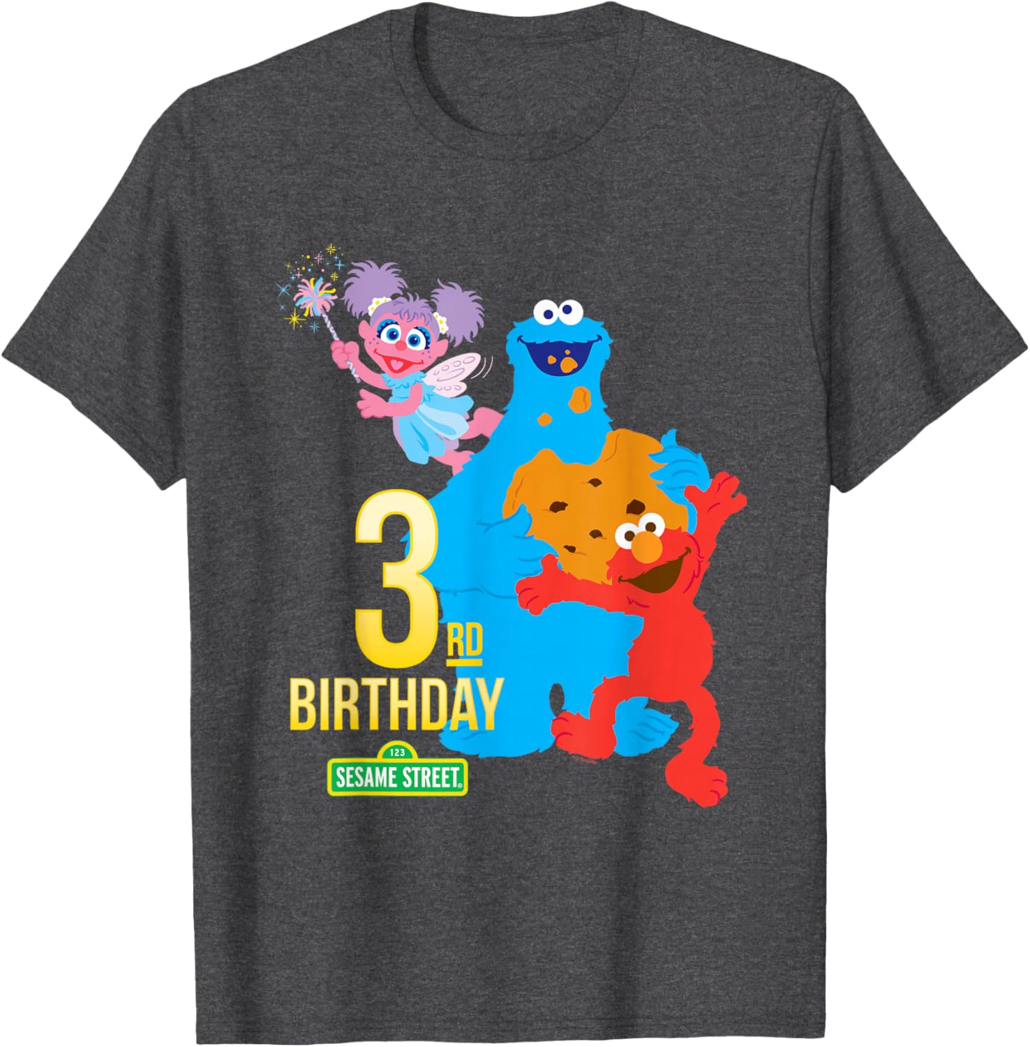 Sesame Street 3rd Birthday T-Shirt for Kids - Fun & Colorful Celebration Tee - 5