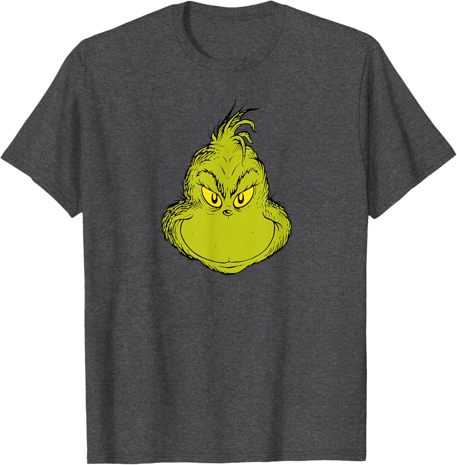 Classic Dr. Seuss Grinch Face T-Shirt for Fun Holiday Style - 1