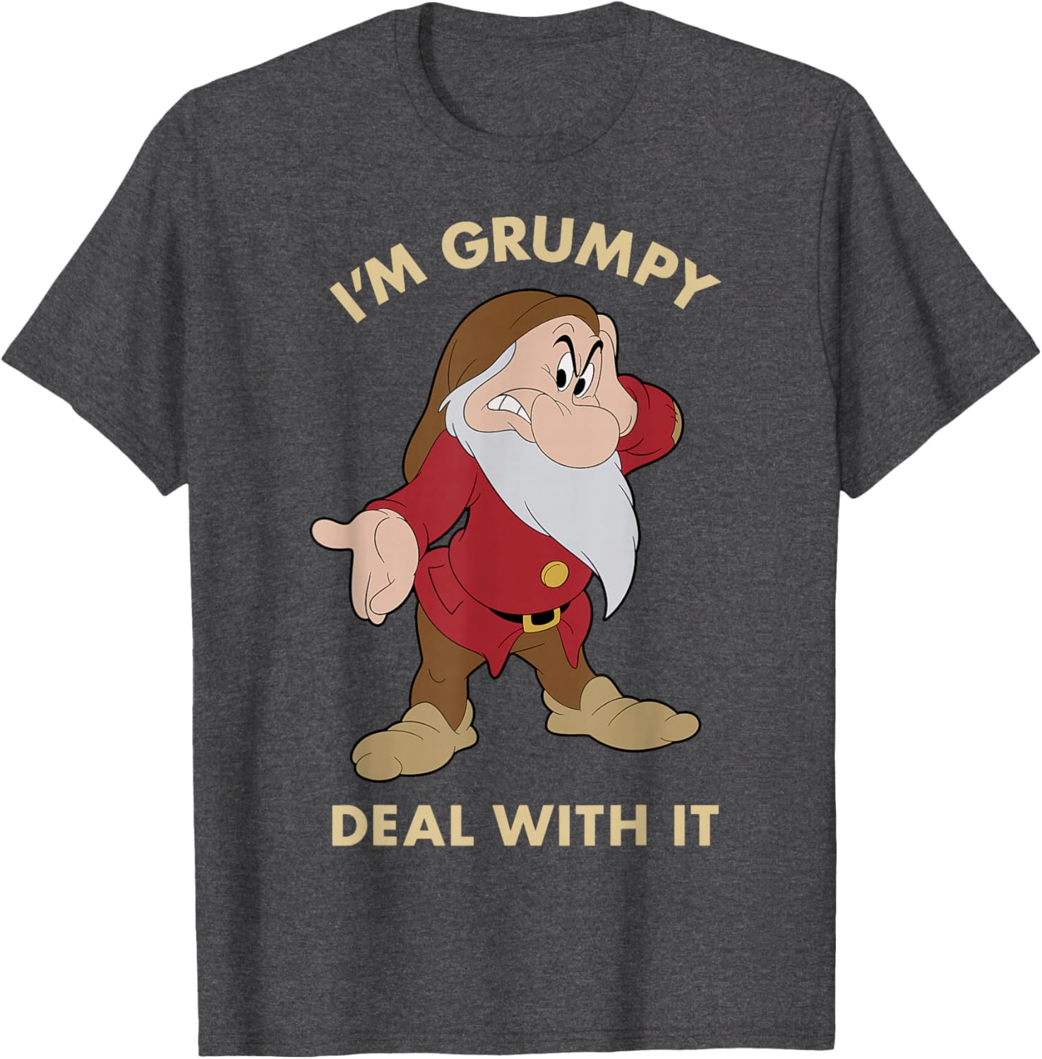 Disney Snow White Grumpy Deal With It Portrait T-Shirt for Fans - 10