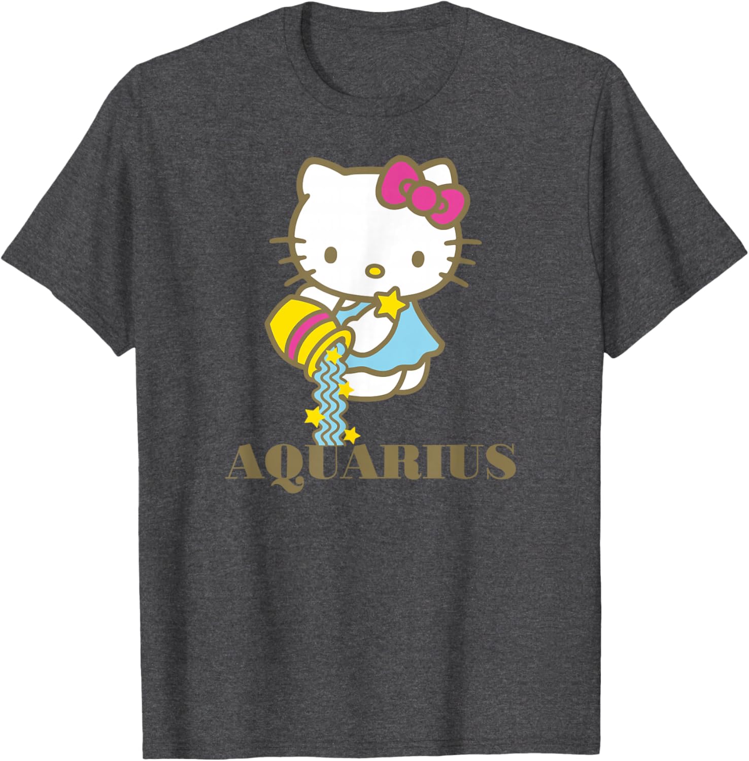 Hello Kitty Aquarius Zodiac T-Shirt Cute Graphic Tee for Pisces Fans - 13