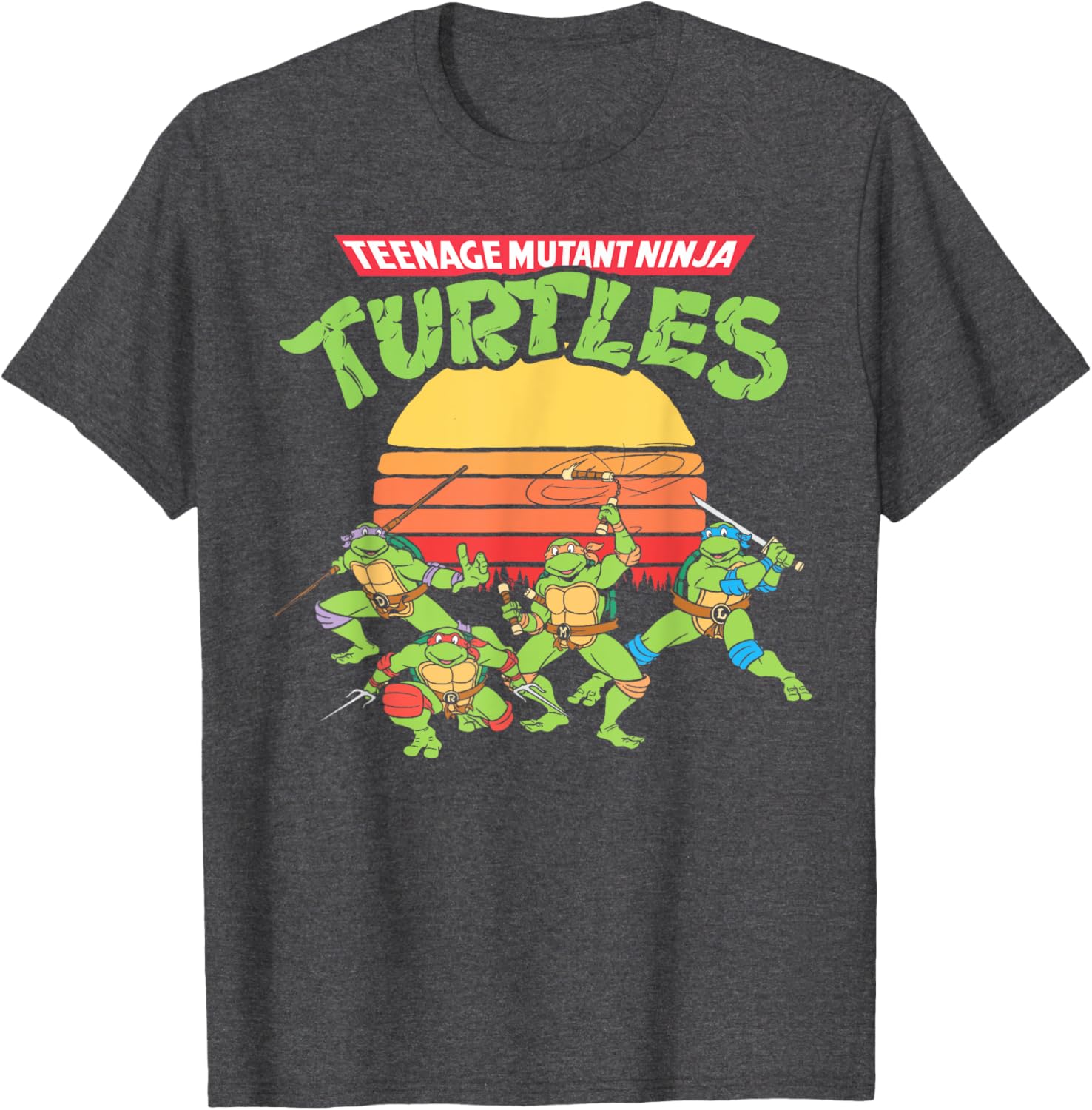 Mademark Teenage Mutant Ninja Turtles Retro Logo Eighties Sunset T-Shirt - 16