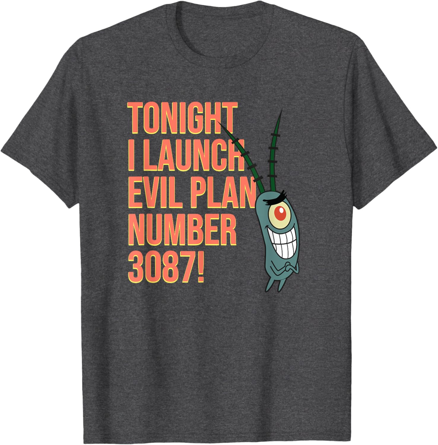 Mademark SpongeBob SquarePants Plankton Evil Plan 3087 T-Shirt for Fans - 3