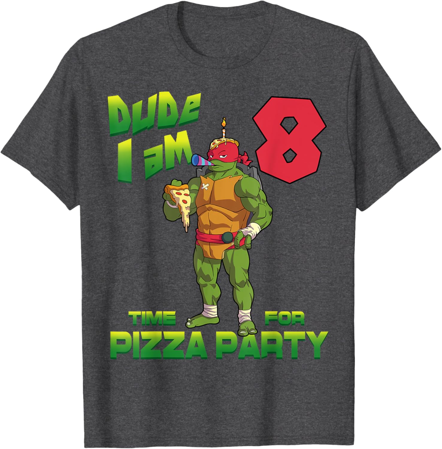 TMNT Raphael Pizza Party T-Shirt for Kids - Perfect Birthday Gift! - 14
