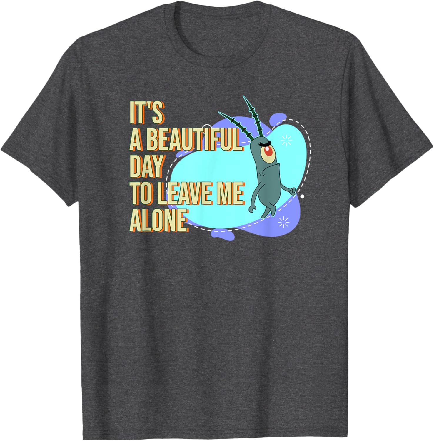 Mademark SpongeBob SquarePants Plankton Beautiful Day T-Shirt for Fun Style - 15