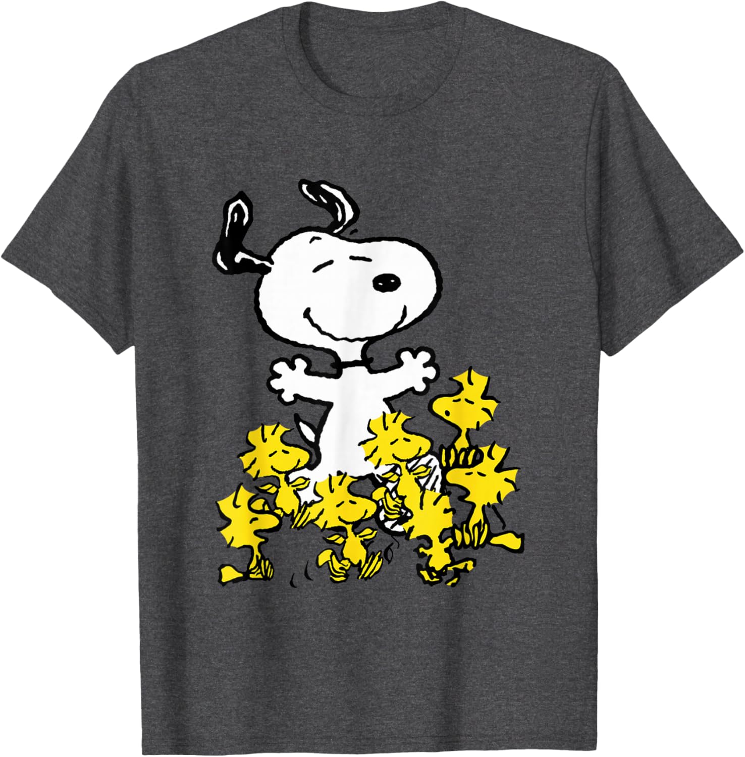 Peanuts Snoopy Chick Party Shirt Classic Fit Adult Black T-Shirt - 8
