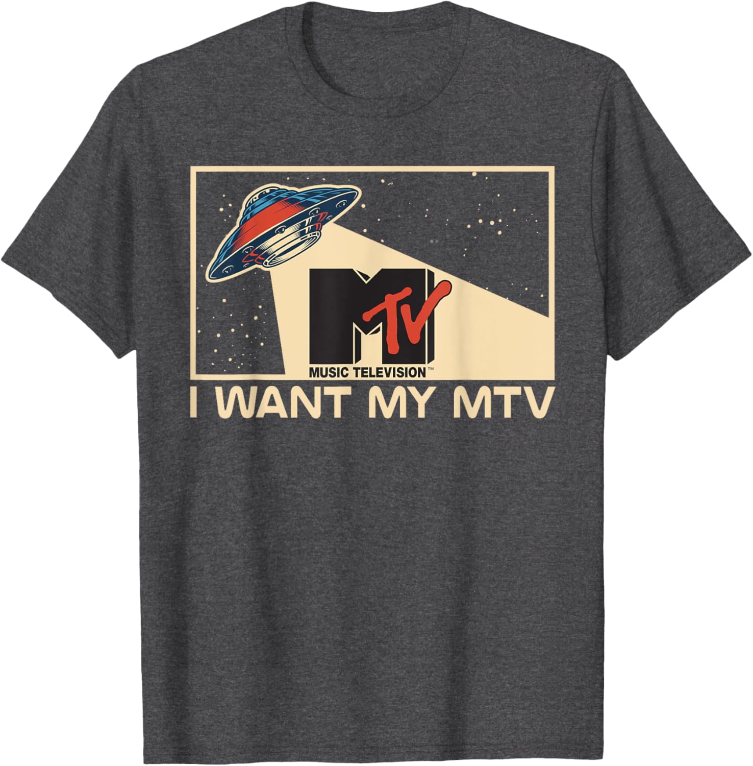Mademark x MTV Vintage Alien UFO Beam T-Shirt for MTV Fans - 3