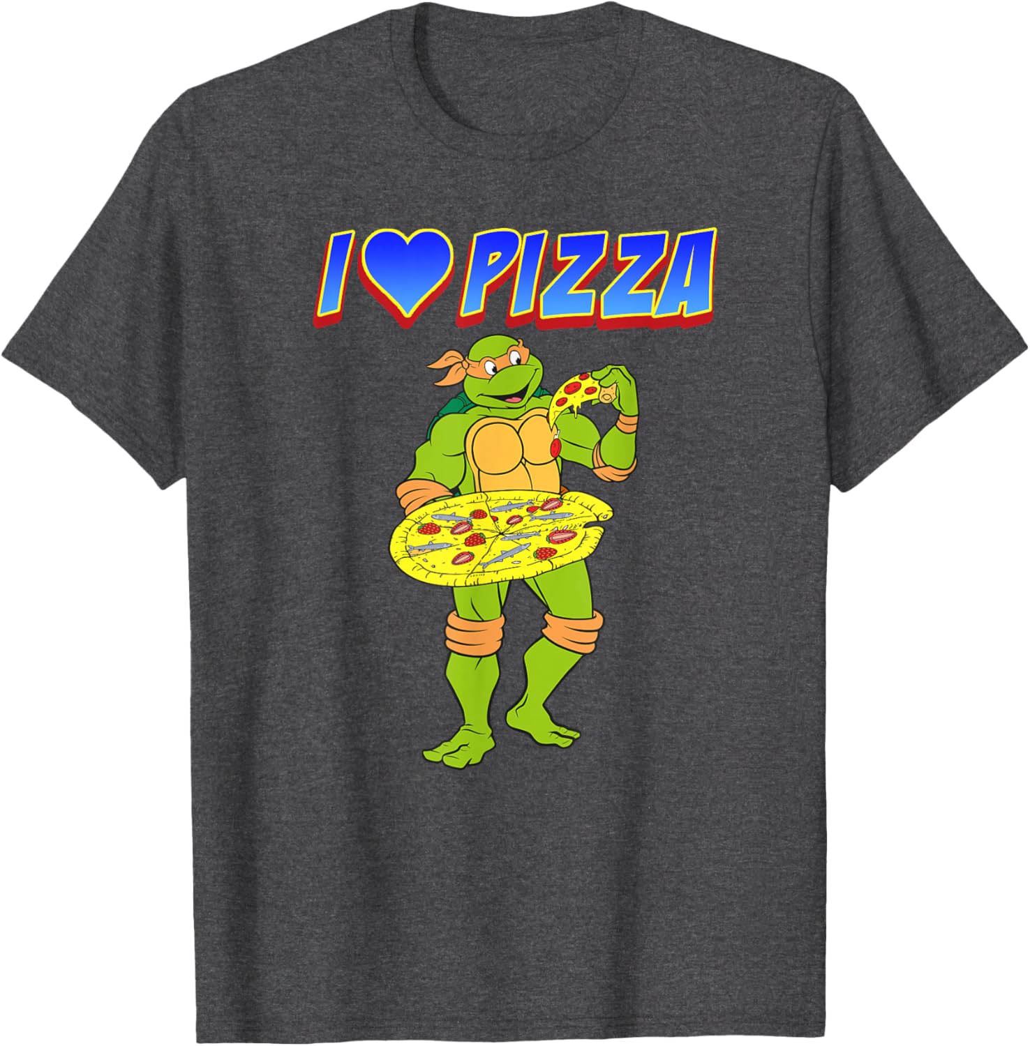 Mademark TMNT Michelangelo I Love Pizza T-Shirt for Fun Lovers - 4