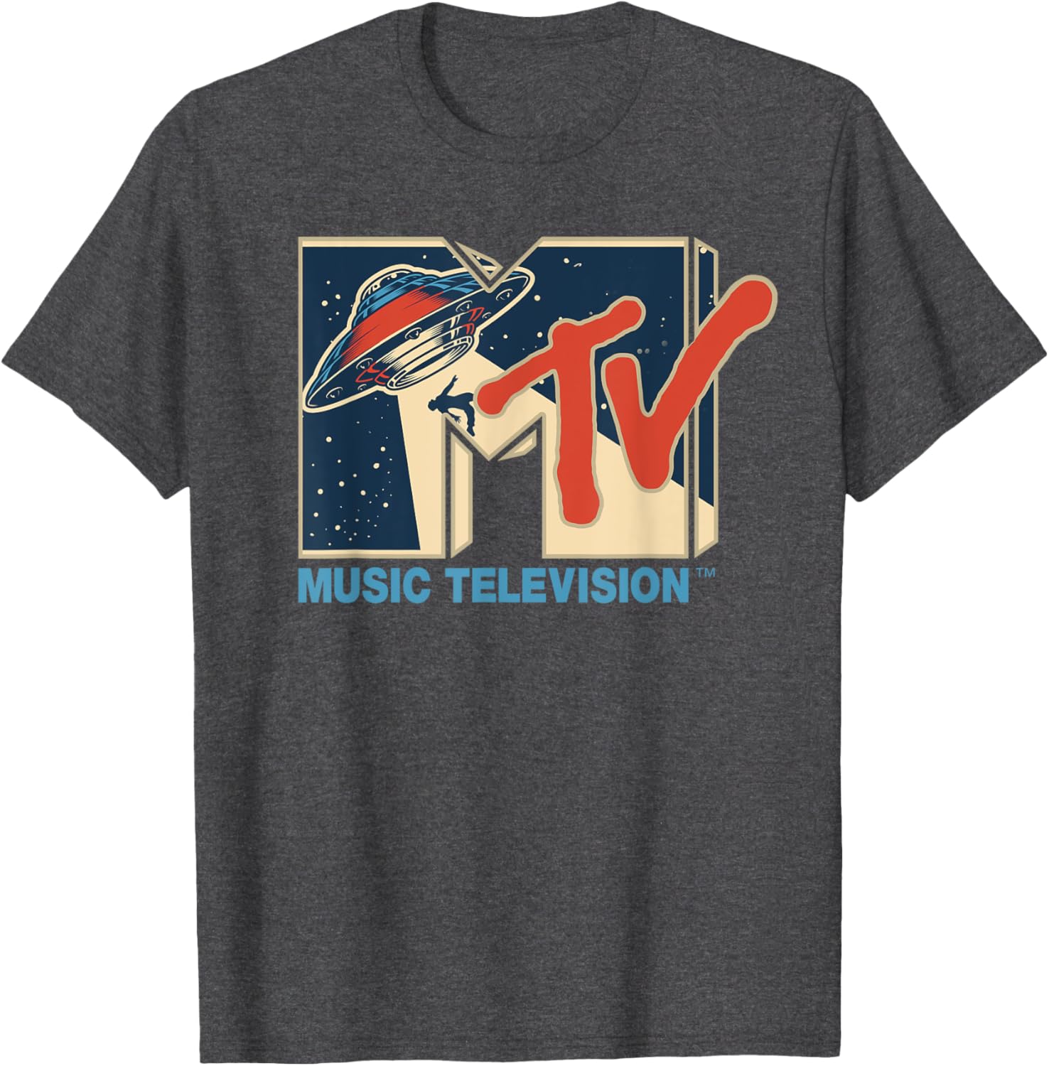 Mademark x MTV Alien UFO Space T-Shirt with Teleporting Beam Design - 1