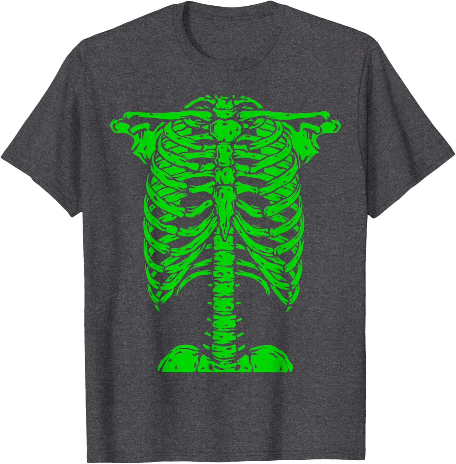 Skeleton Green Rib Cage X-Ray T-Shirt for Halloween Fun and Style - 3