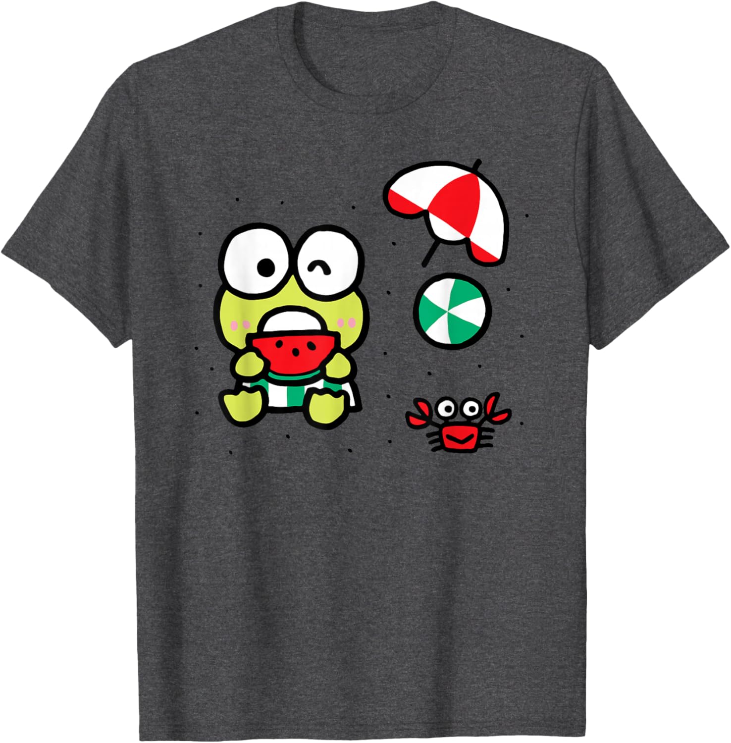 Keroppi Beach Summer Watermelon T-Shirt Fun and Cute Summer Apparel - 14