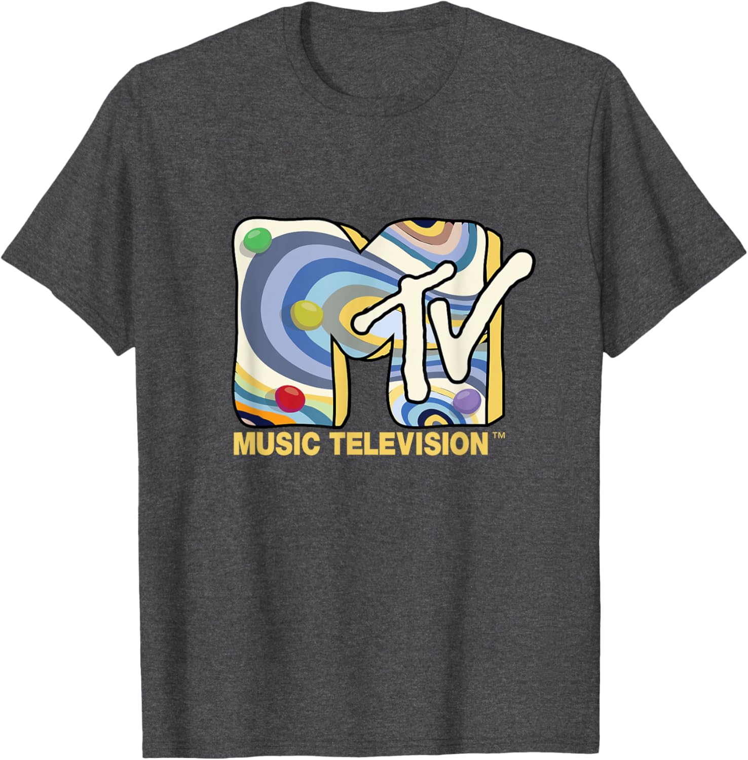 Mademark x MTV Retro Logo T-Shirt with 70s and 80s Party Art Design - 6
