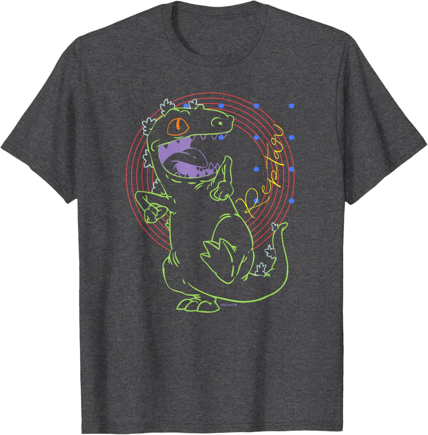 Mademark Rugrats Reptar Retro Outline T-Shirt for Nostalgic Fans - 9