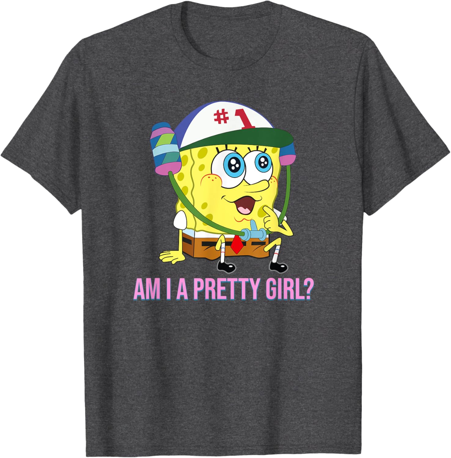 Cute SpongeBob SquarePants Am I a Pretty Girl T-Shirt for Fun Fashion - 11