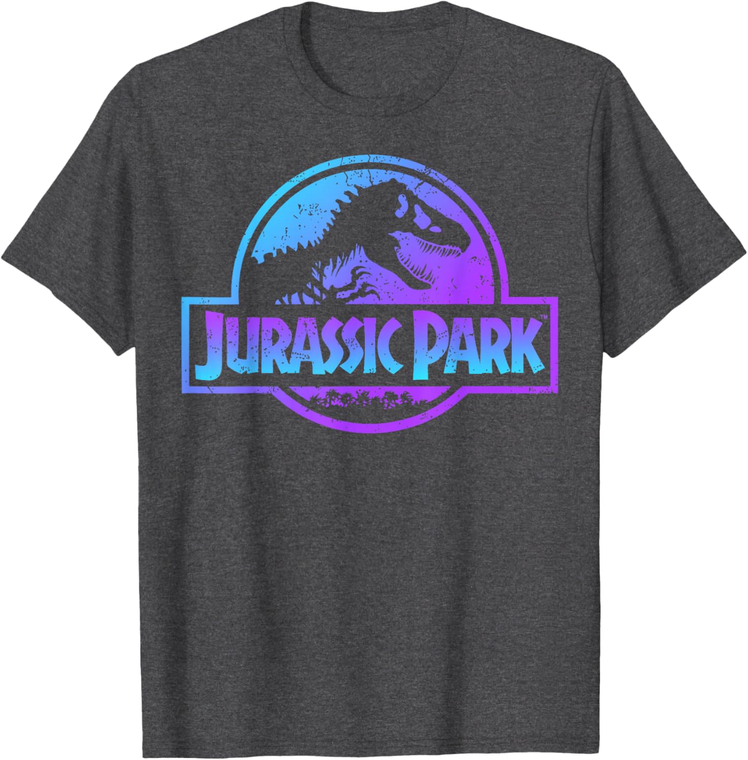 Jurassic Park Blue and Purple Fossil Logo Graphic T-Shirt for Fans - 2