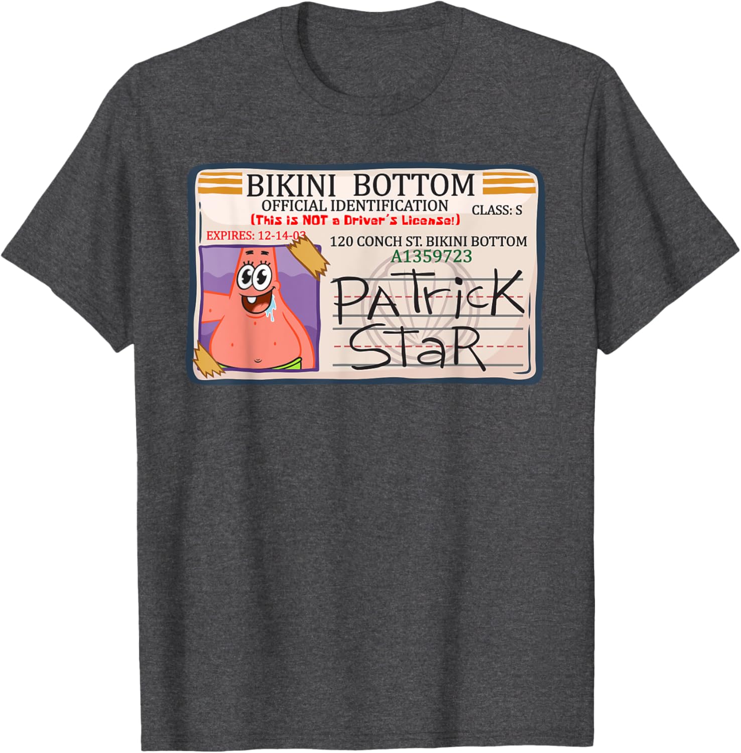 Mademark x SpongeBob Bikini Bottom Patrick Star Driving License T-Shirt - 4