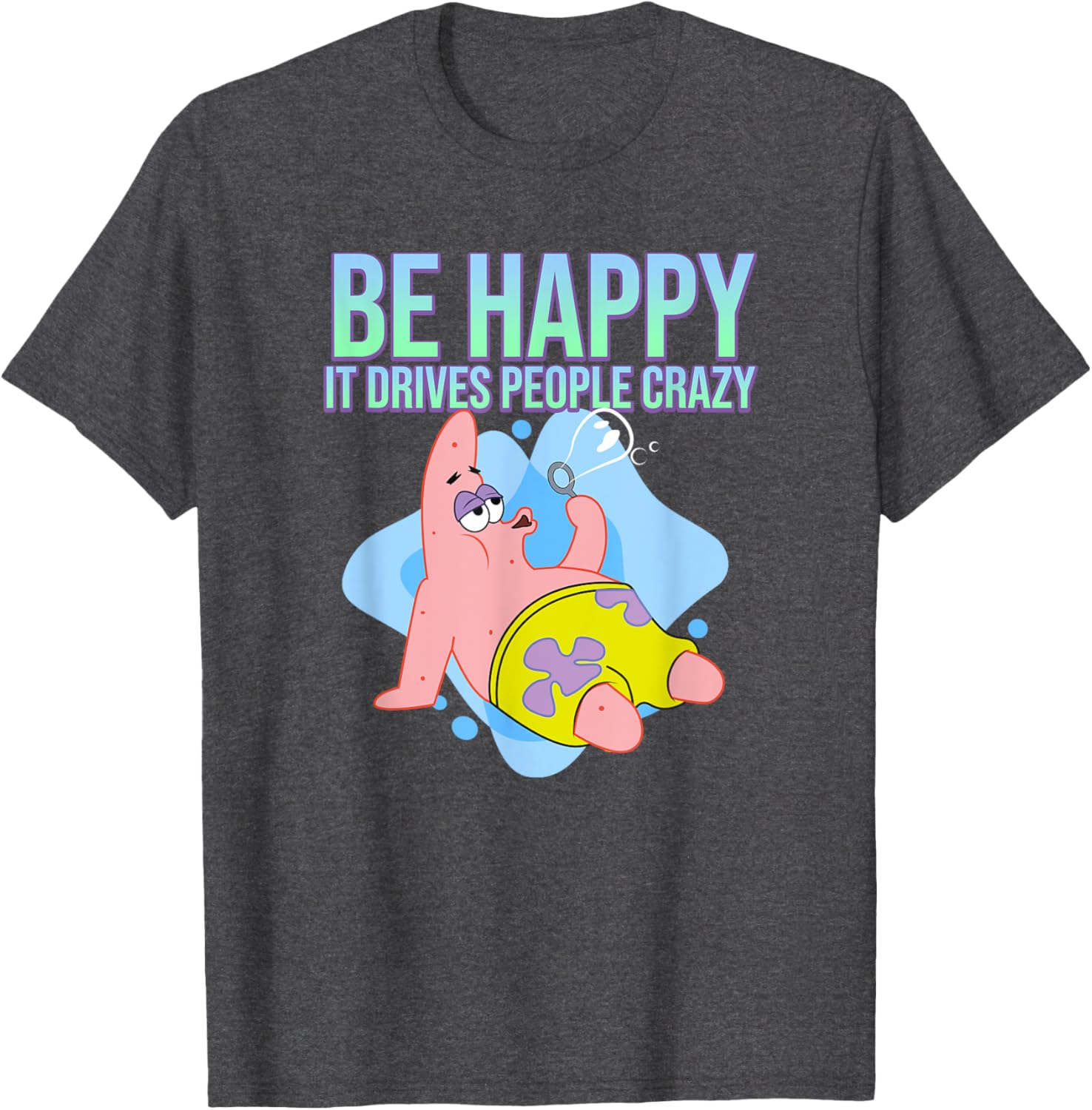 Mademark Patrick Star Be Happy T-Shirt Fun SpongeBob SquarePants Apparel - 12