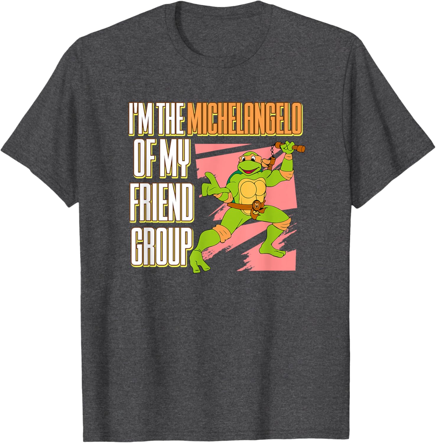 Mademark Teenage Mutant Ninja Turtles Michelangelo Friend Group T-Shirt - 1