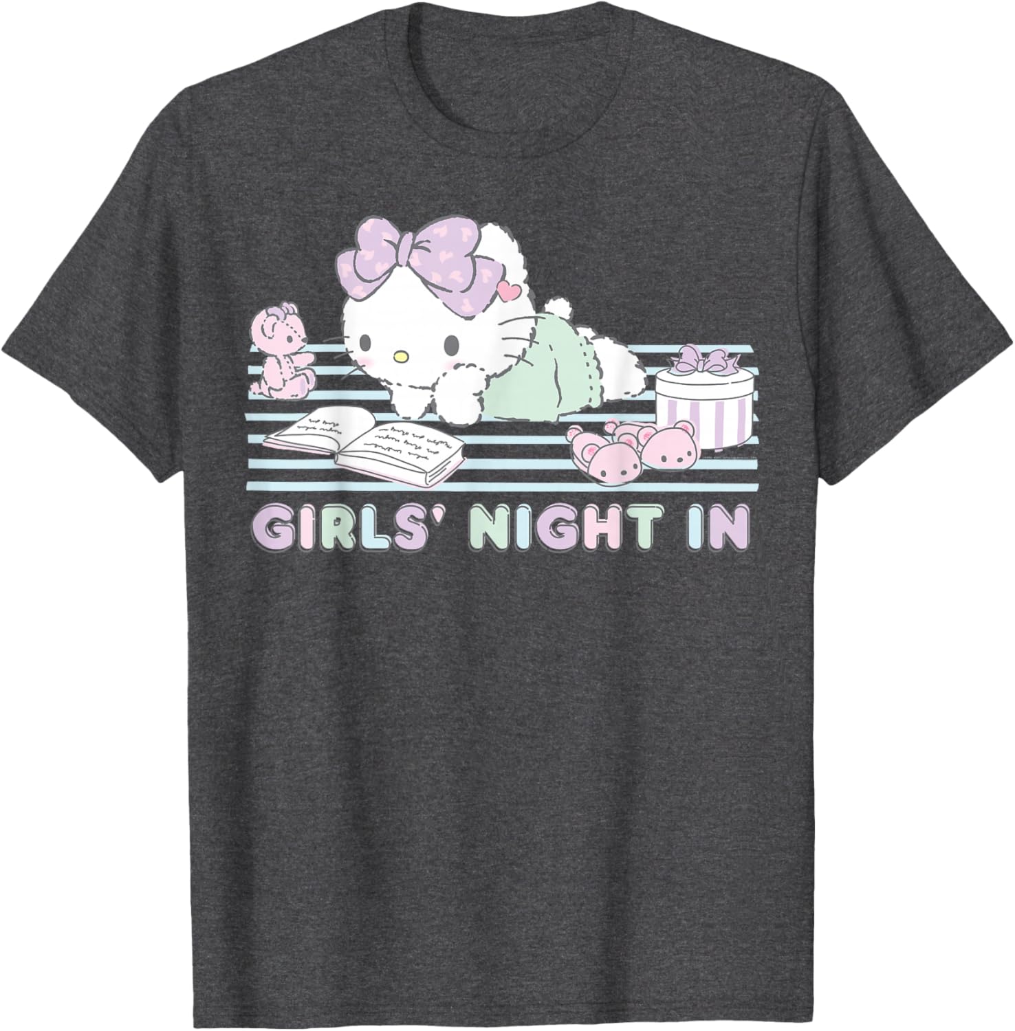 Hello Kitty Girls Night In Reading Short Sleeve T-Shirt for Fun Style - 13