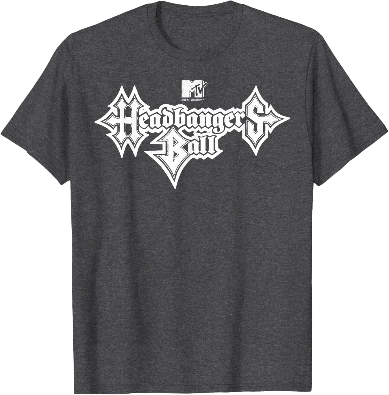 MTV Headbangers Ball Classic Fit Black T-Shirt with Metal Text Design - 1