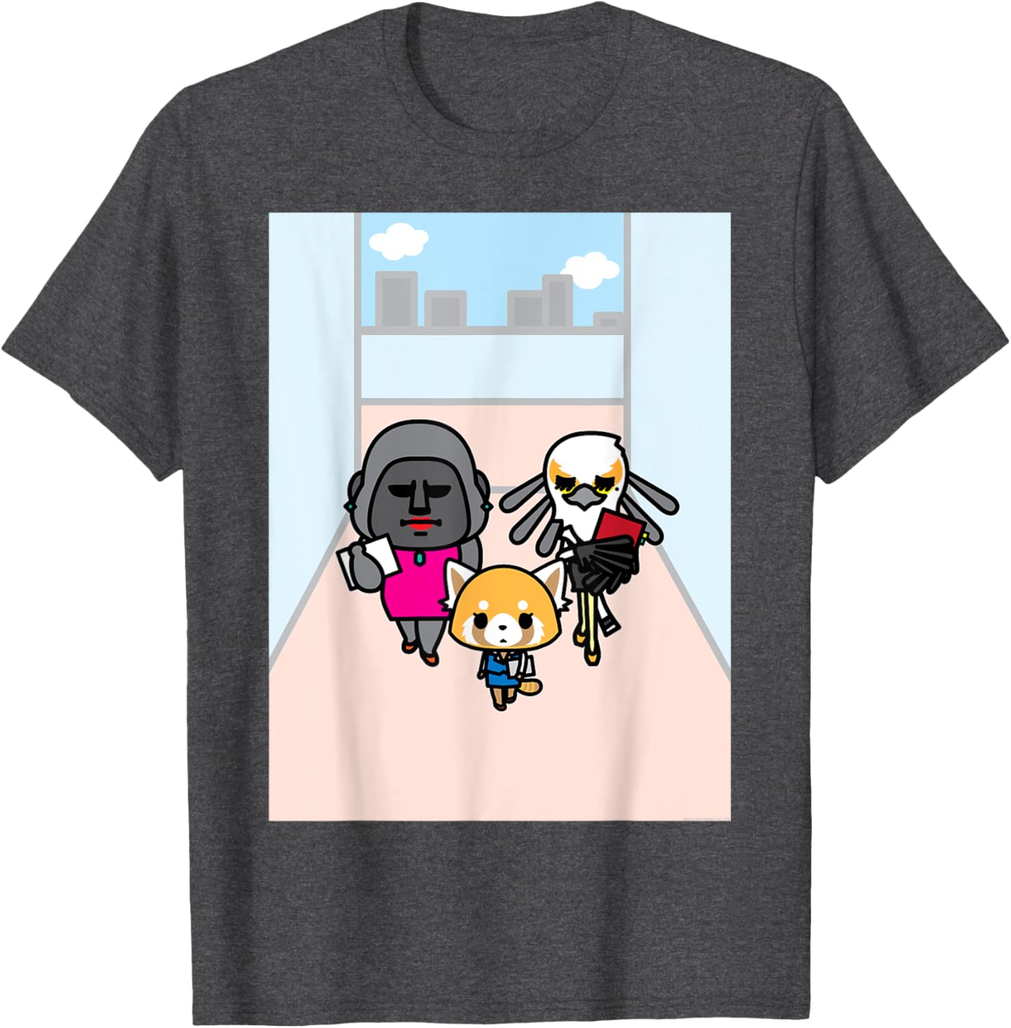 Aggretsuko Office Girl Gang Tee Shirt Fun Graphic T-Shirt for Fans - 8