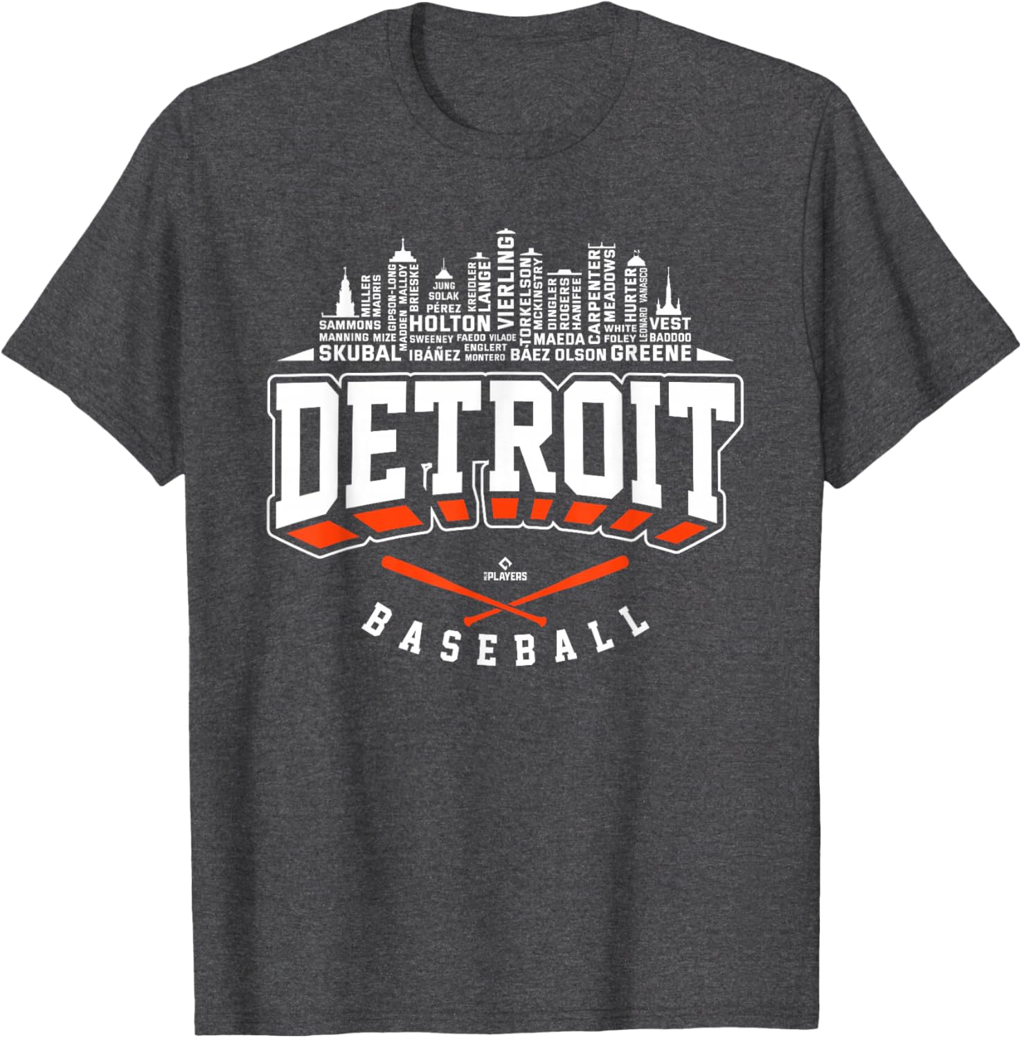 Tarik Skubal Skyline Word Art Detroit Baseball T-Shirt for Fans - 4