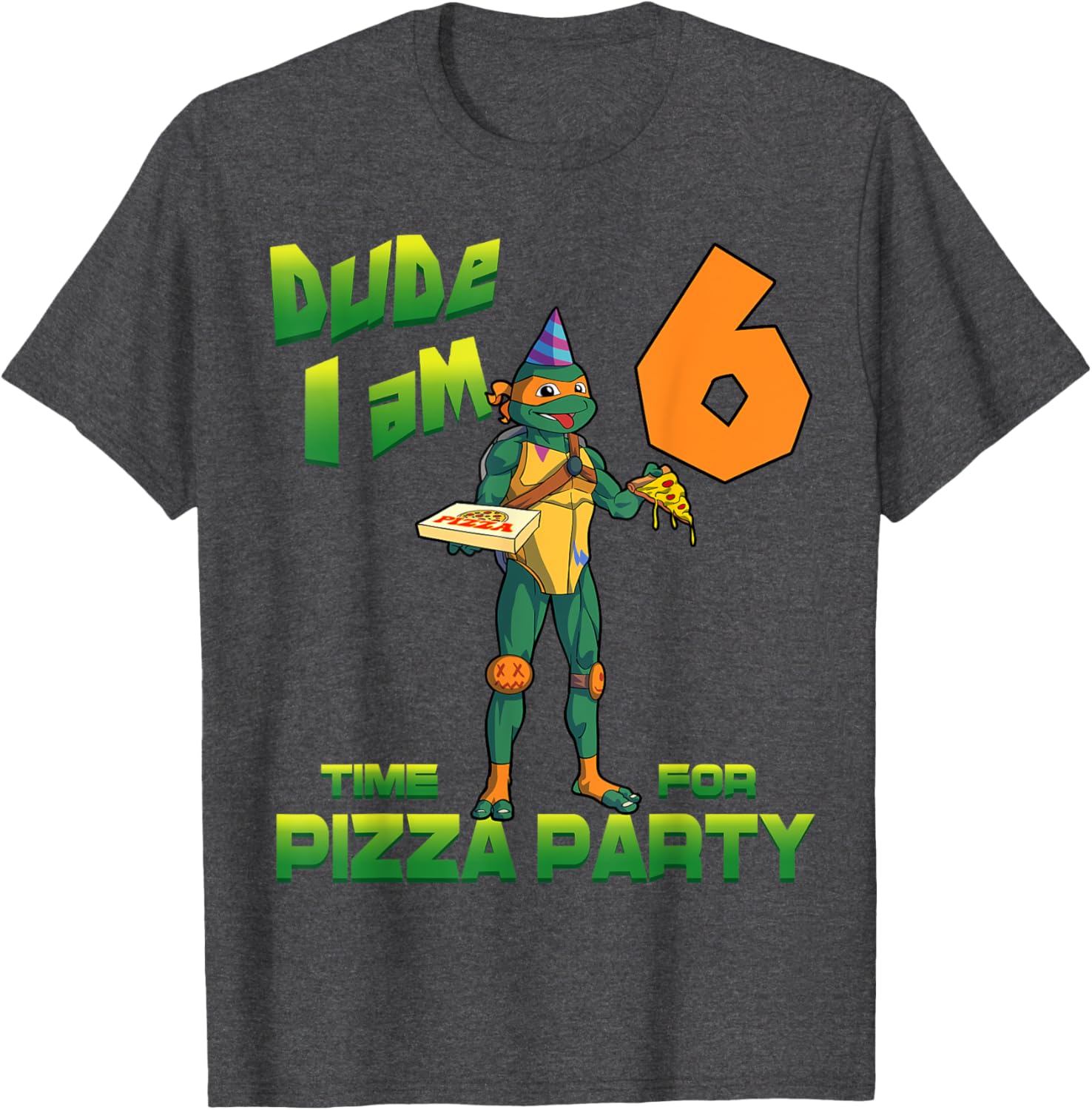 Mademark TMNT Michelangelo Pizza Birthday T-Shirt for 6 Year Olds - 3