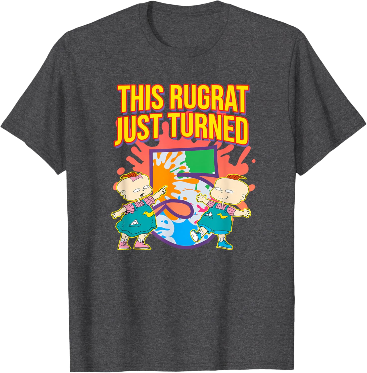 Mademark Rugrats 5th Birthday T-Shirt Cute Kids Outfit for Celebrations - 1