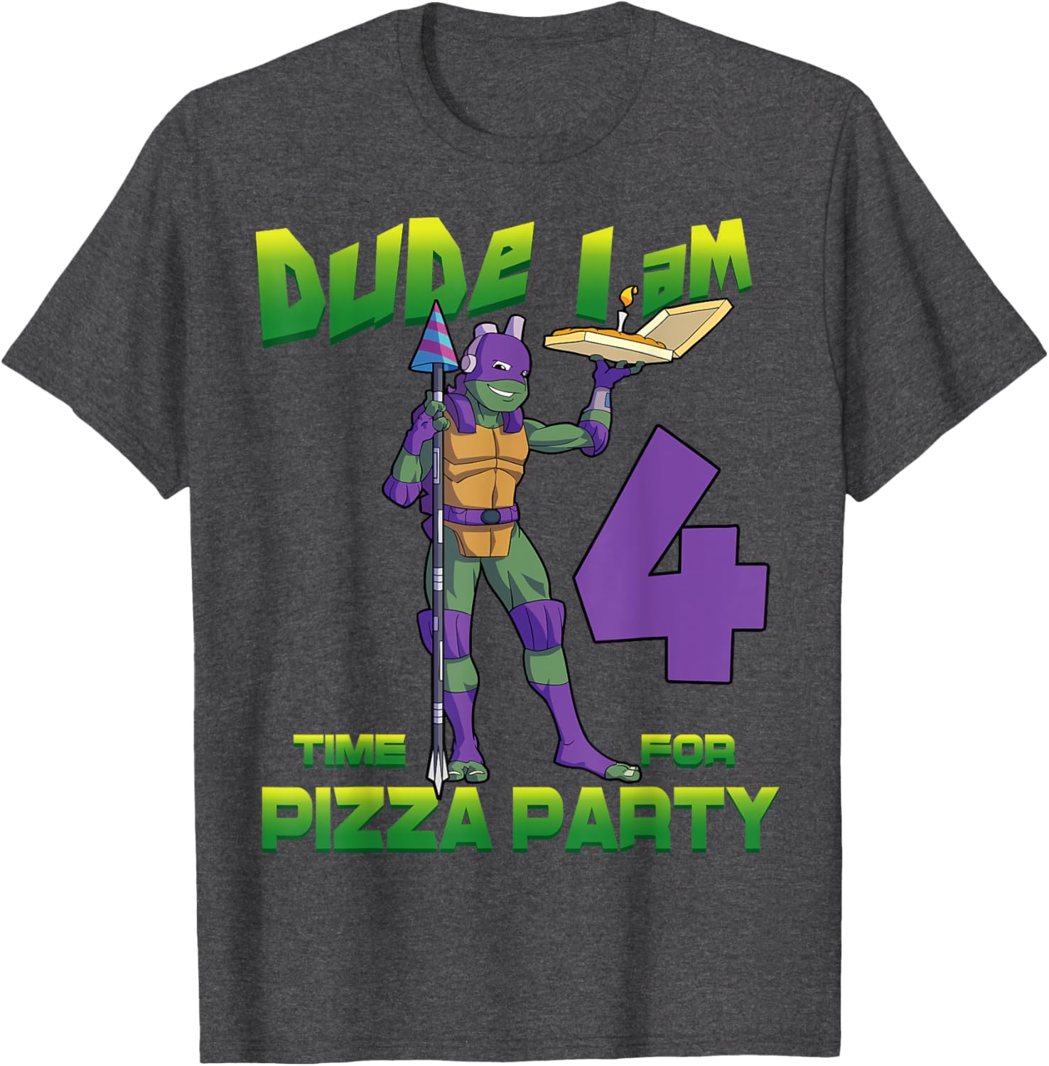 Mademark Teenage Mutant Ninja Turtles Donnie Pizza Birthday T-Shirt 4Y - 8