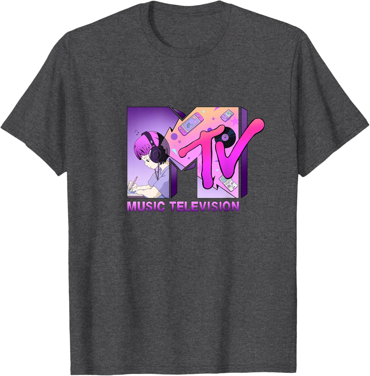 Mademark x MTV Anime Gamer Style T-Shirt with Official MTV Logo - 13