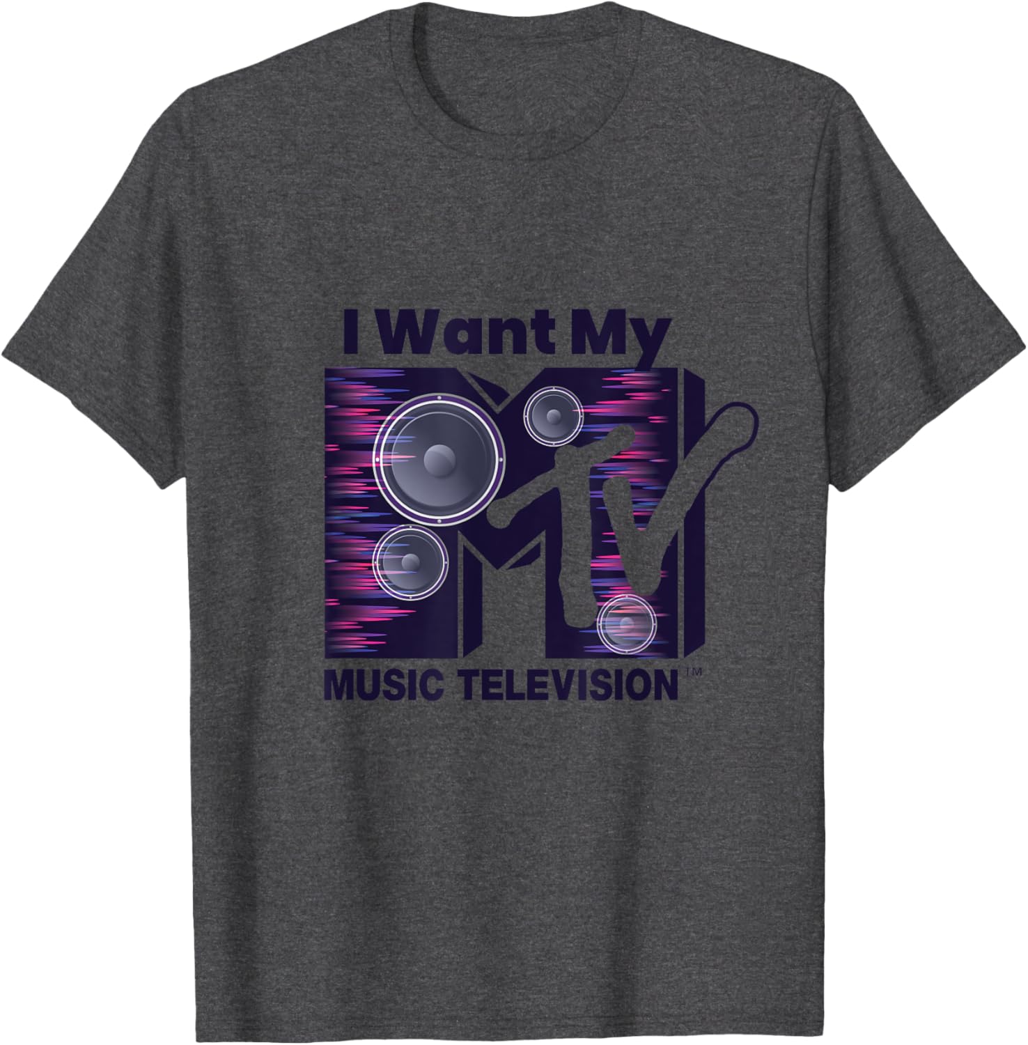 Mademark x MTV Violet Blue T-Shirt with Iconic Logo and Boom Box Design - 6