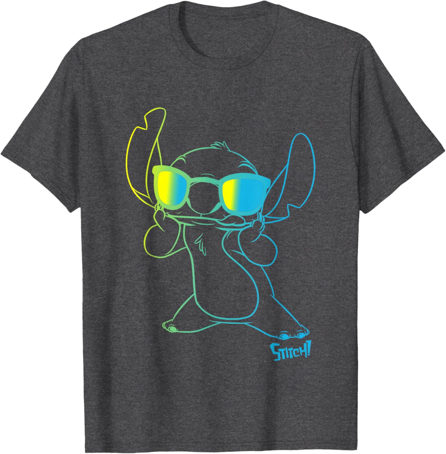 Lilo and Stitch Neon Stitch Chest Portrait T-Shirt for Trendy Fashion - 1