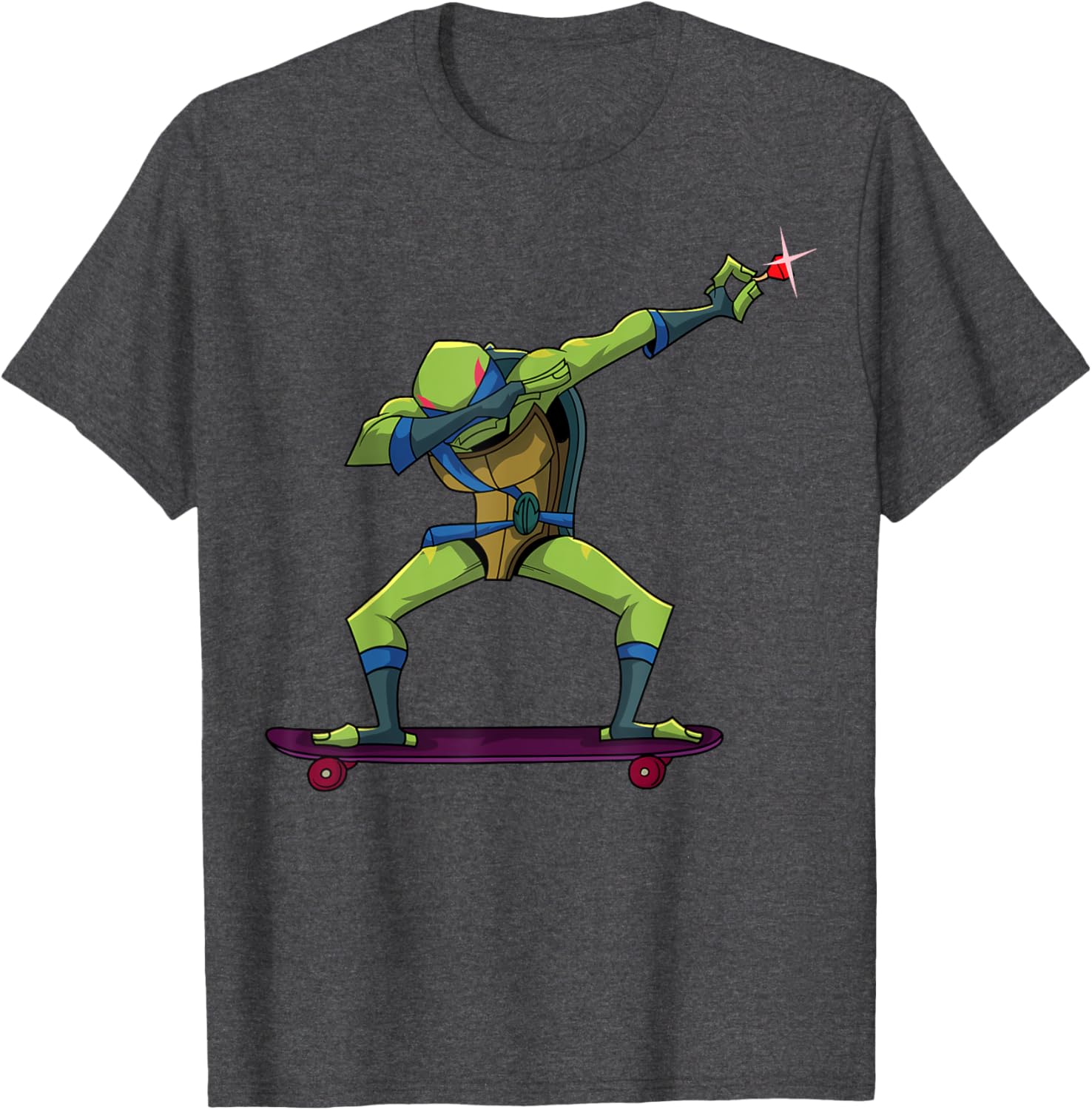 Dabbing Leonardo TMNT Skateboard T-Shirt for Cool Kids and Teens - 1