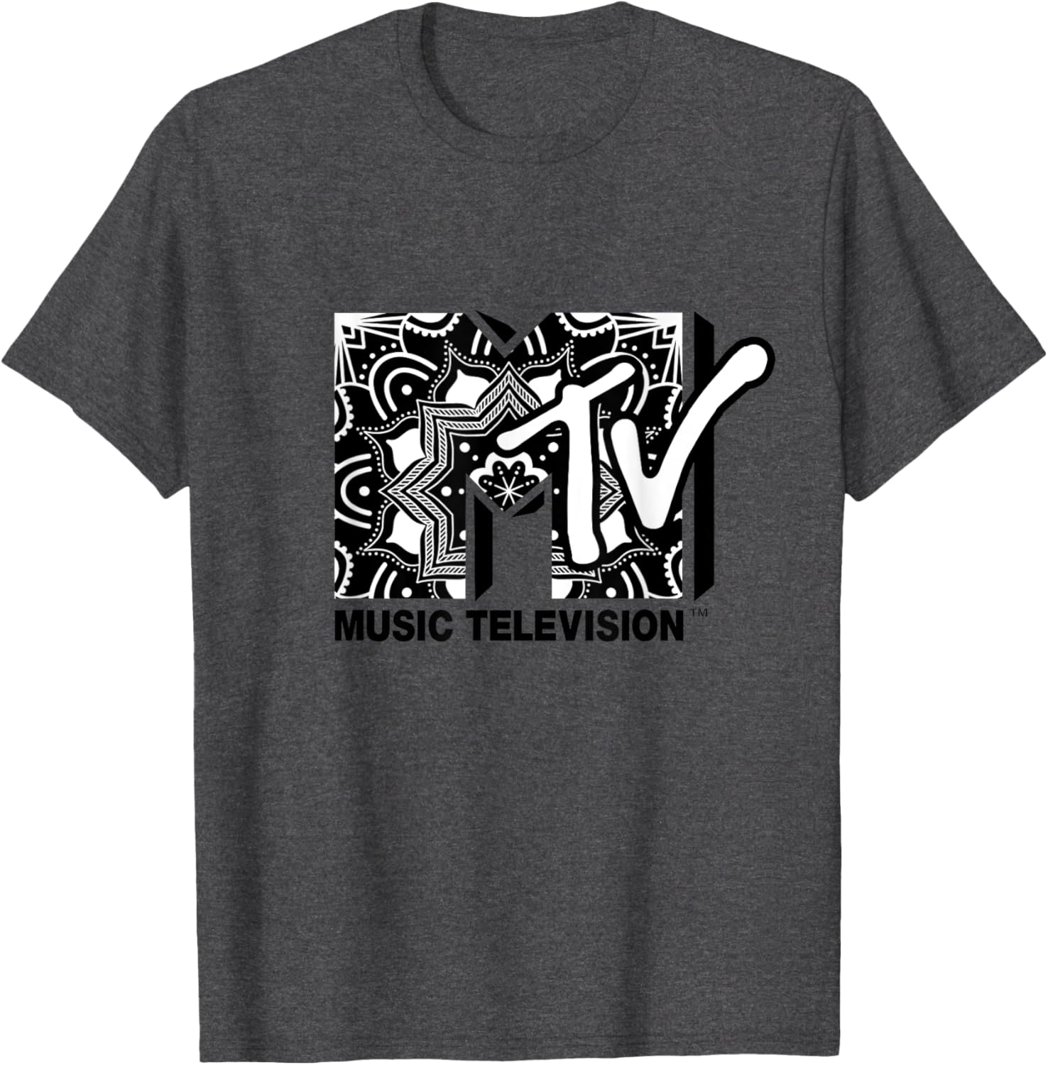 Mademark x MTV Mandala Black and White Logo T-Shirt for Trendy Style - 20